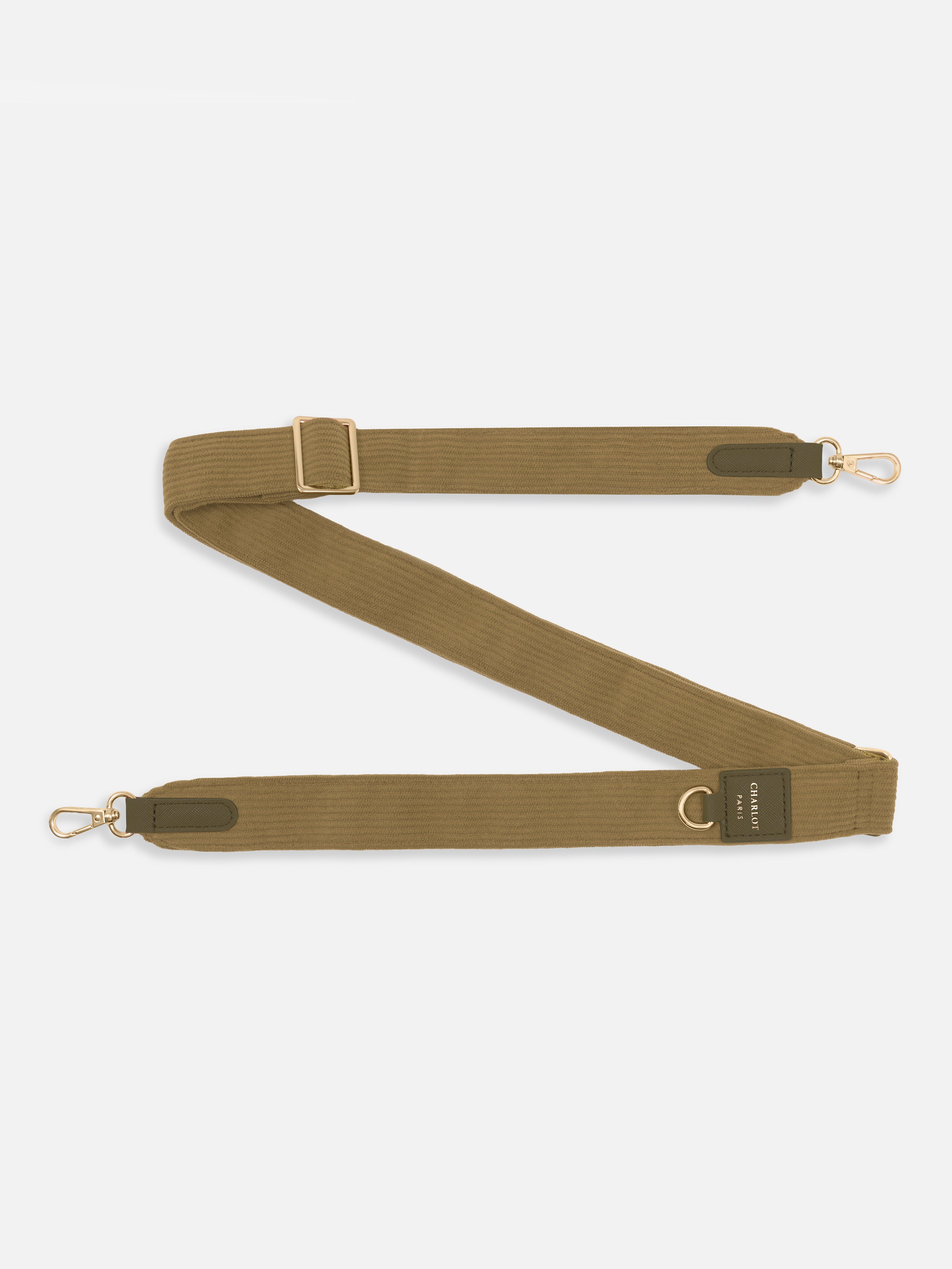 Coque Chocolat + Bandoulière Velour Kaki