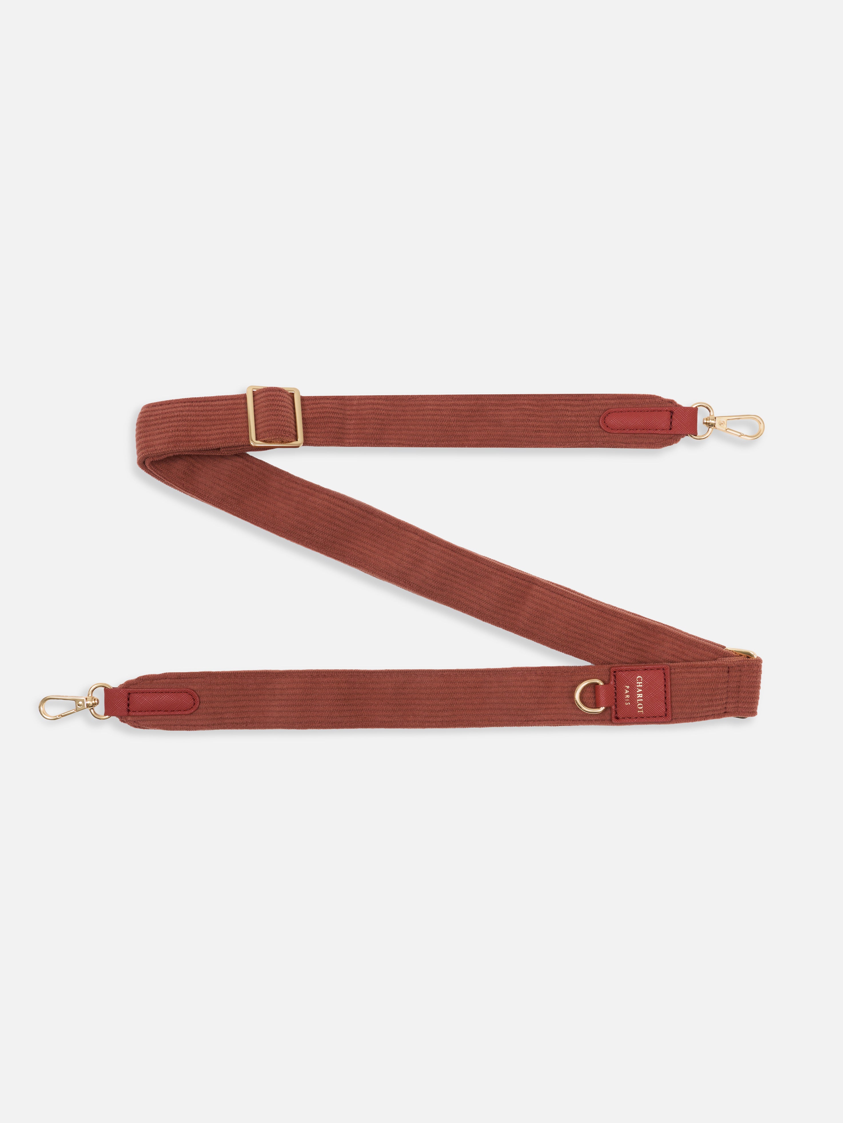Chocolate Shell + Terracotta Velvet Shoulder Strap