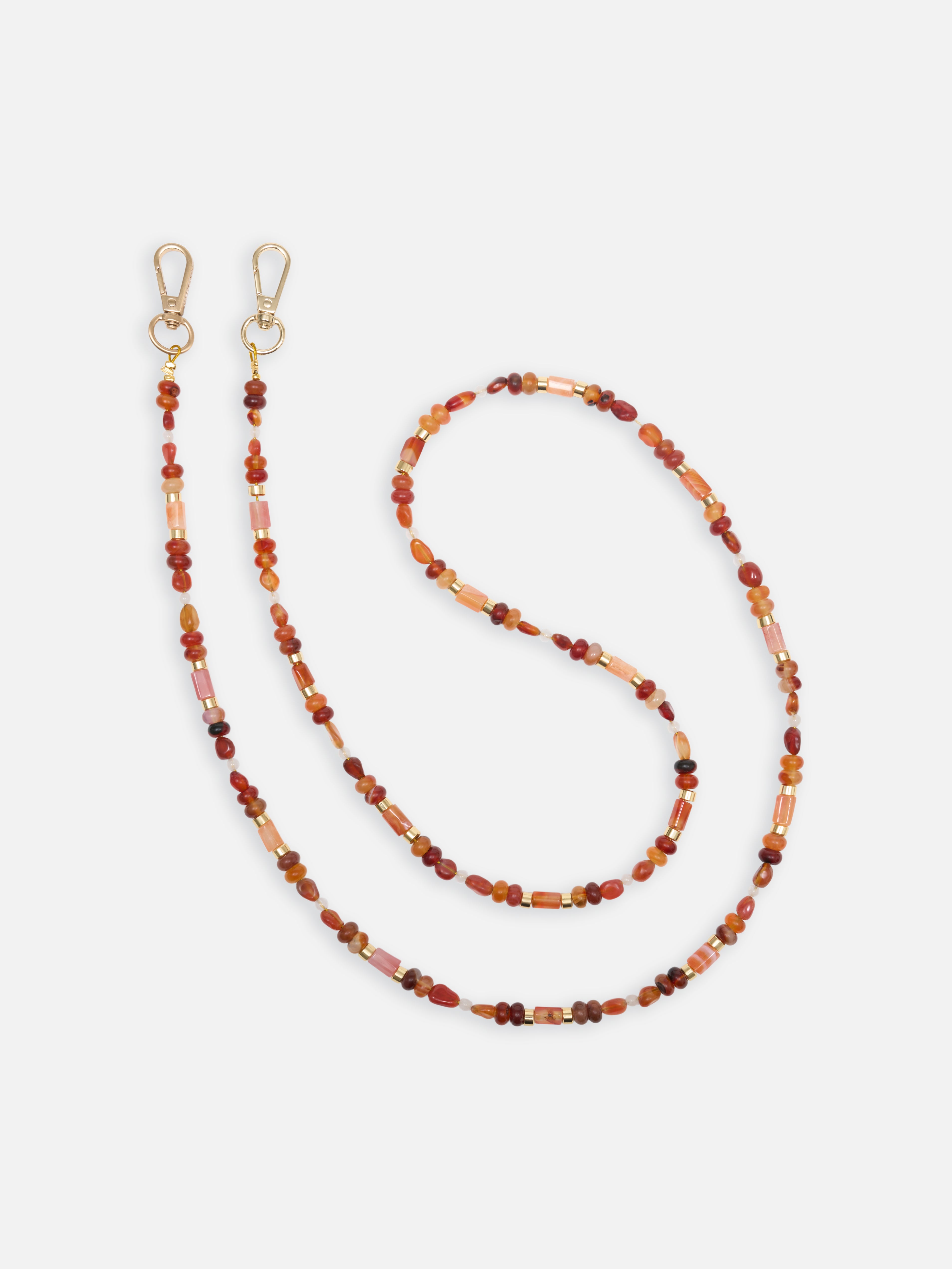 Coque Clear + Chaîne Naya Longue Terracotta