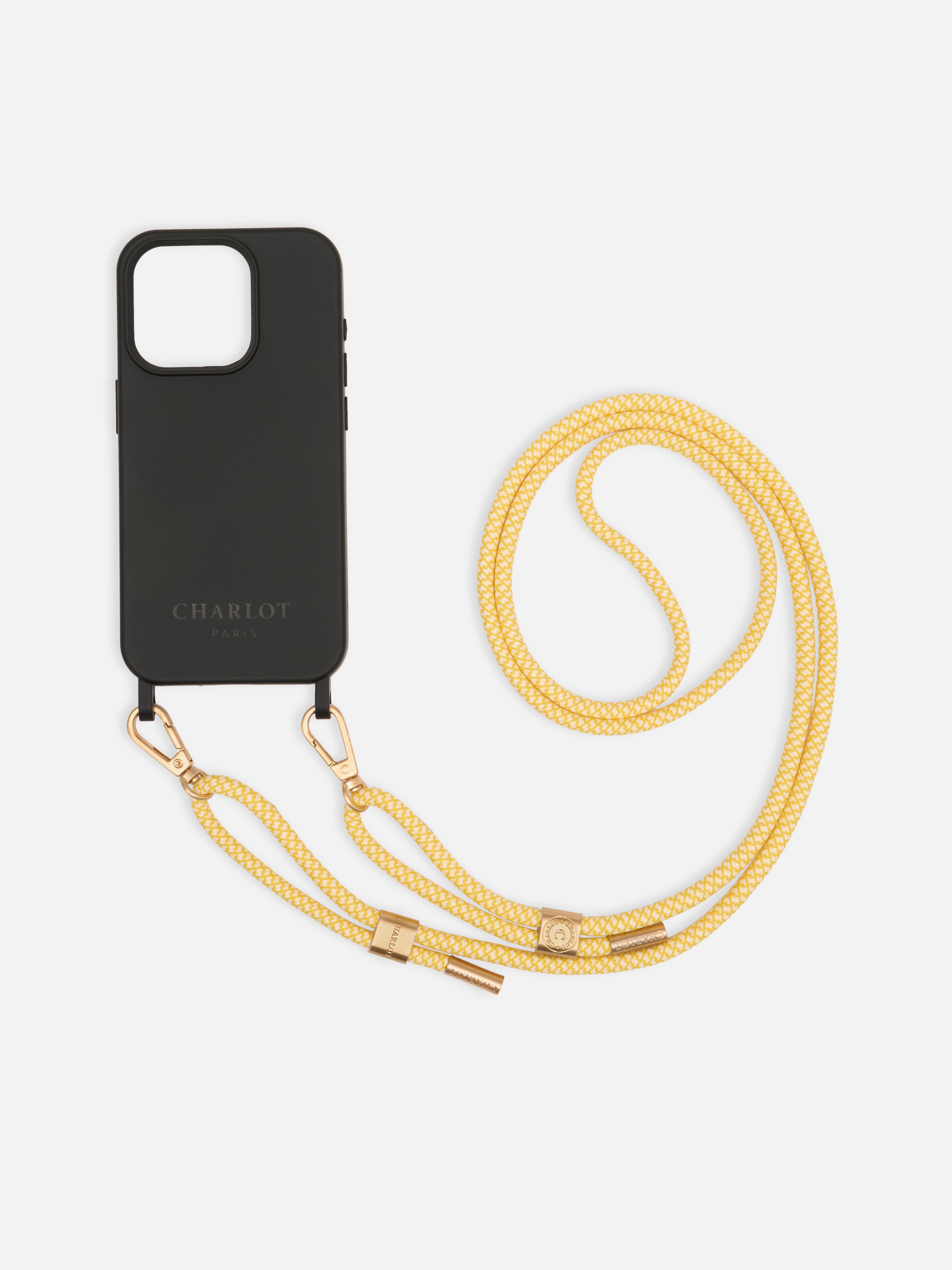 Coque Noir + Cordon Signature Python