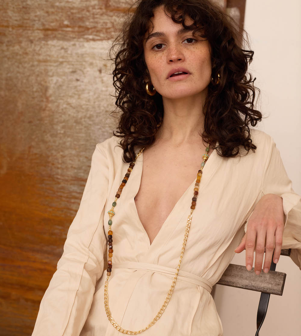 Burning Sand Shell + JUHU Terra Necklace Chain