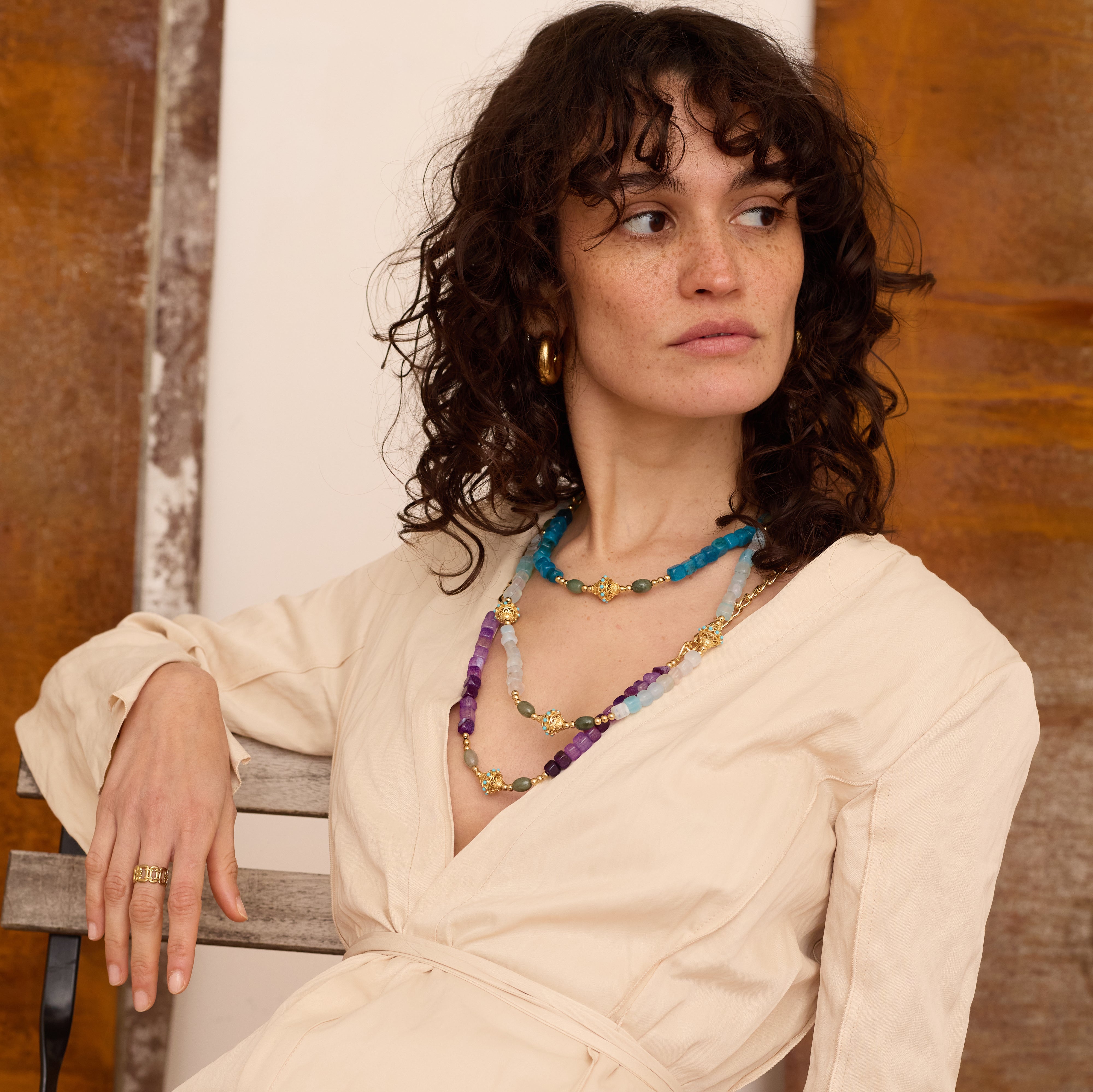 Collana a catena Juhu Court Azur