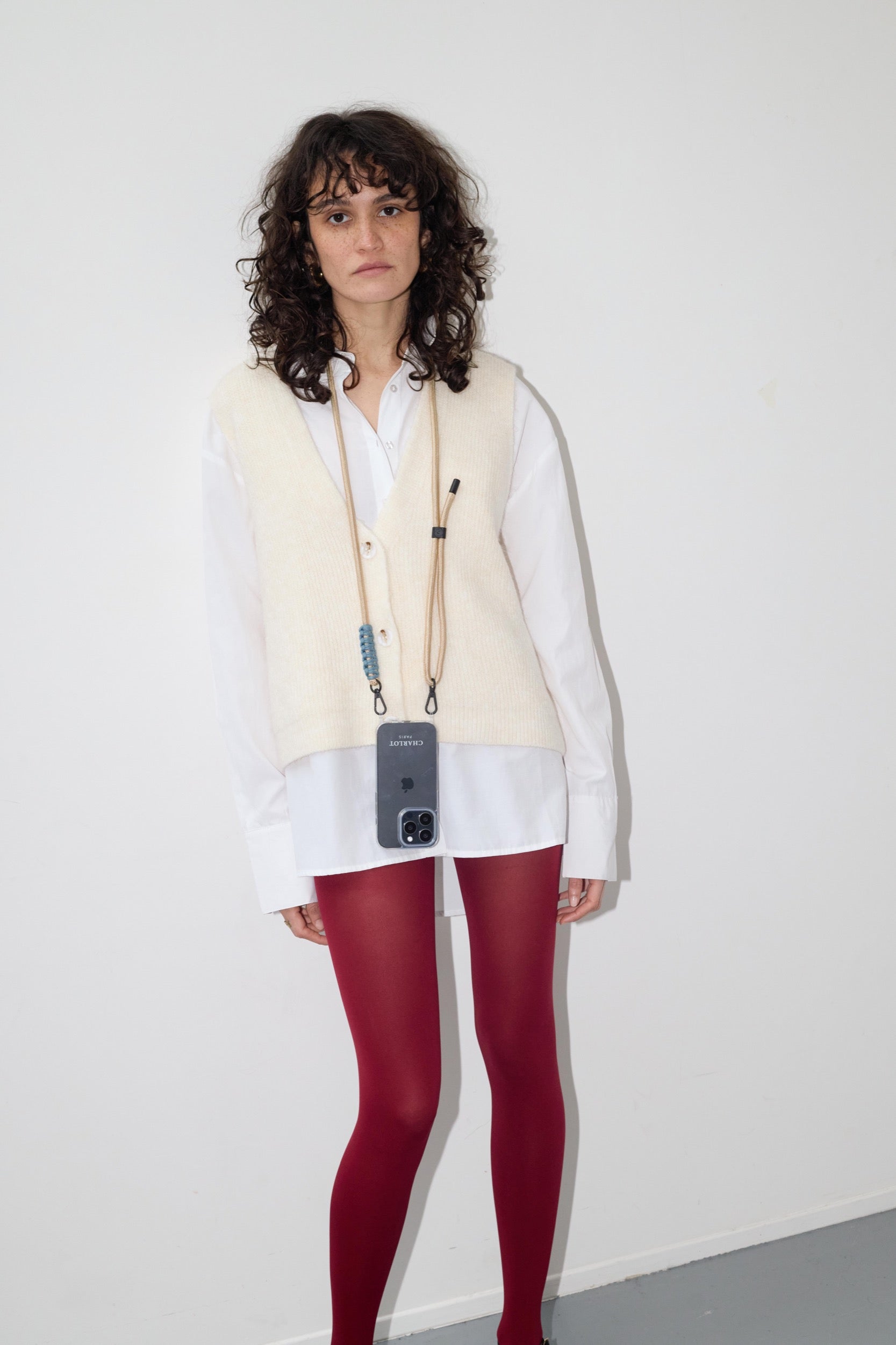 Custodia trasparente + cordoncino di zibellino Elie