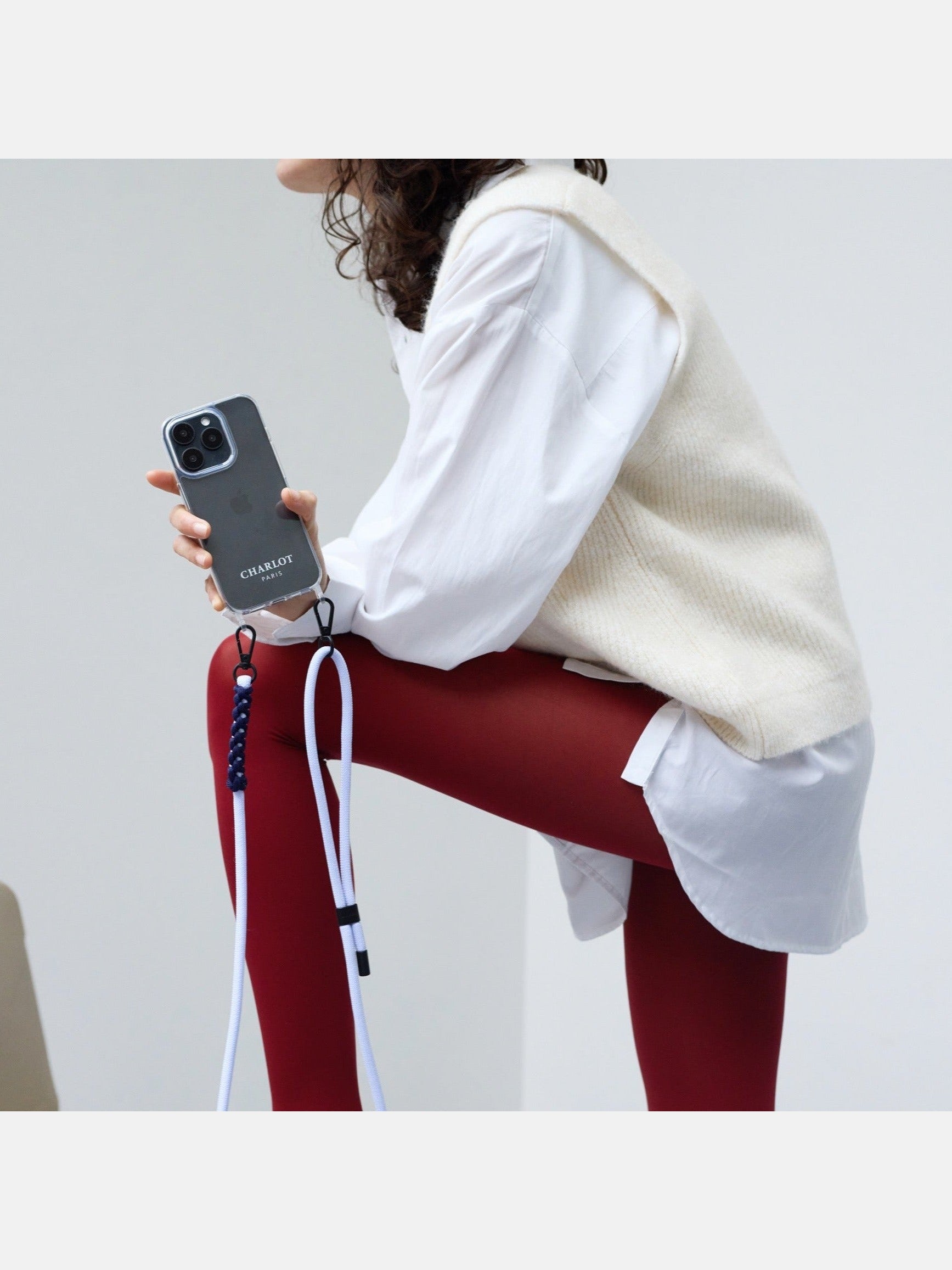 Custodia trasparente + cordino Elie Lavanda