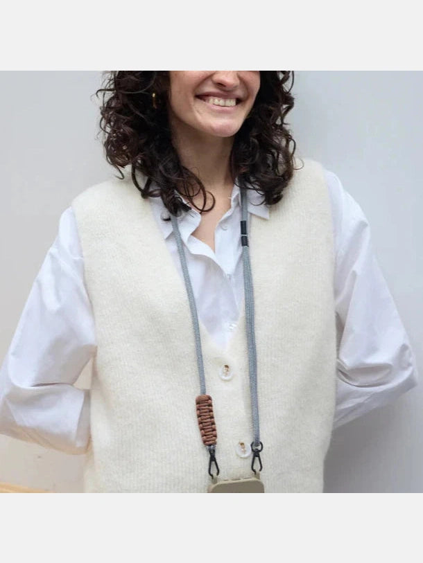 Coque Navy Blue + Cordon Elie Vichy