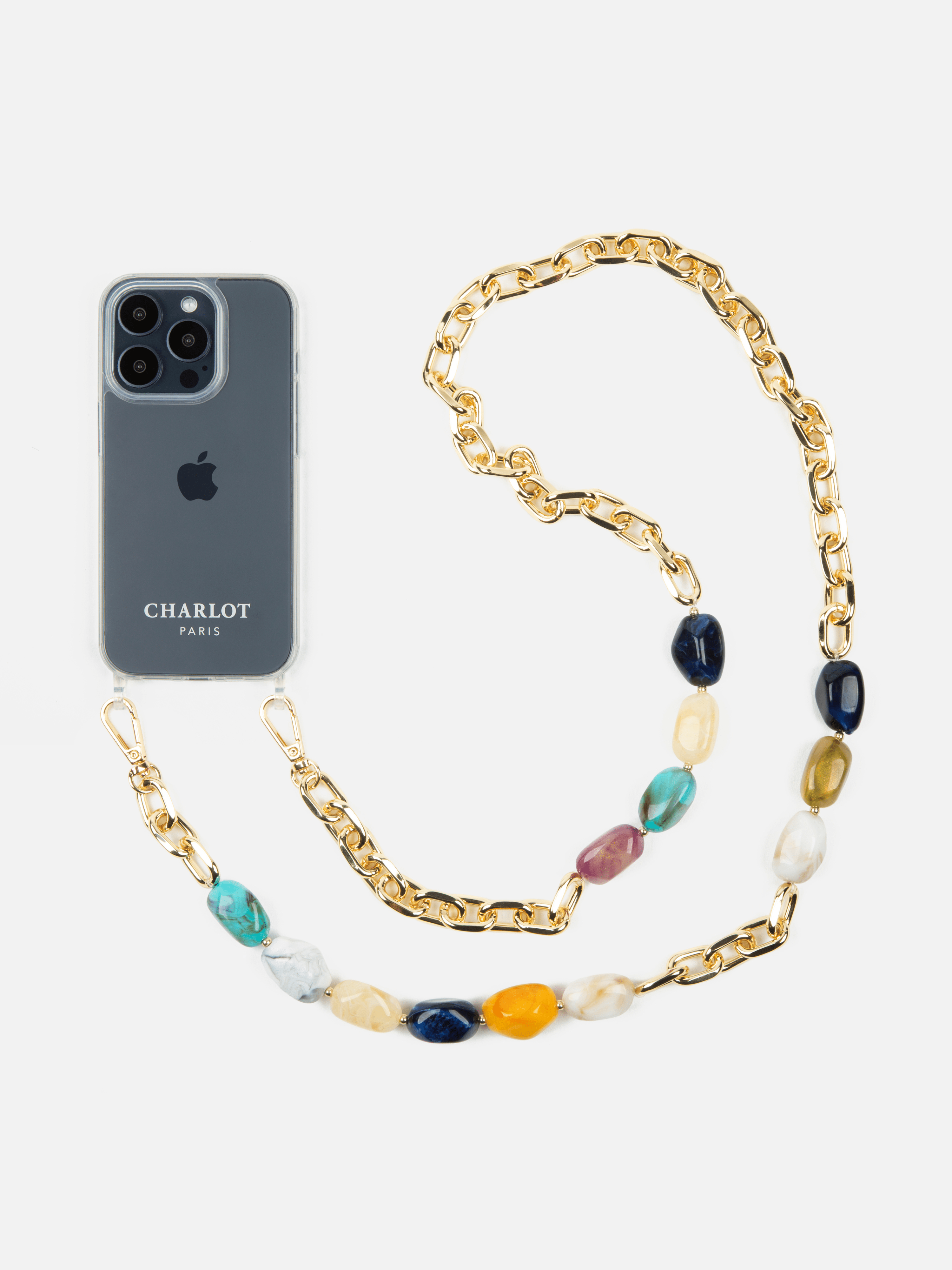 Coque Clear + Chaîne Ava Océan