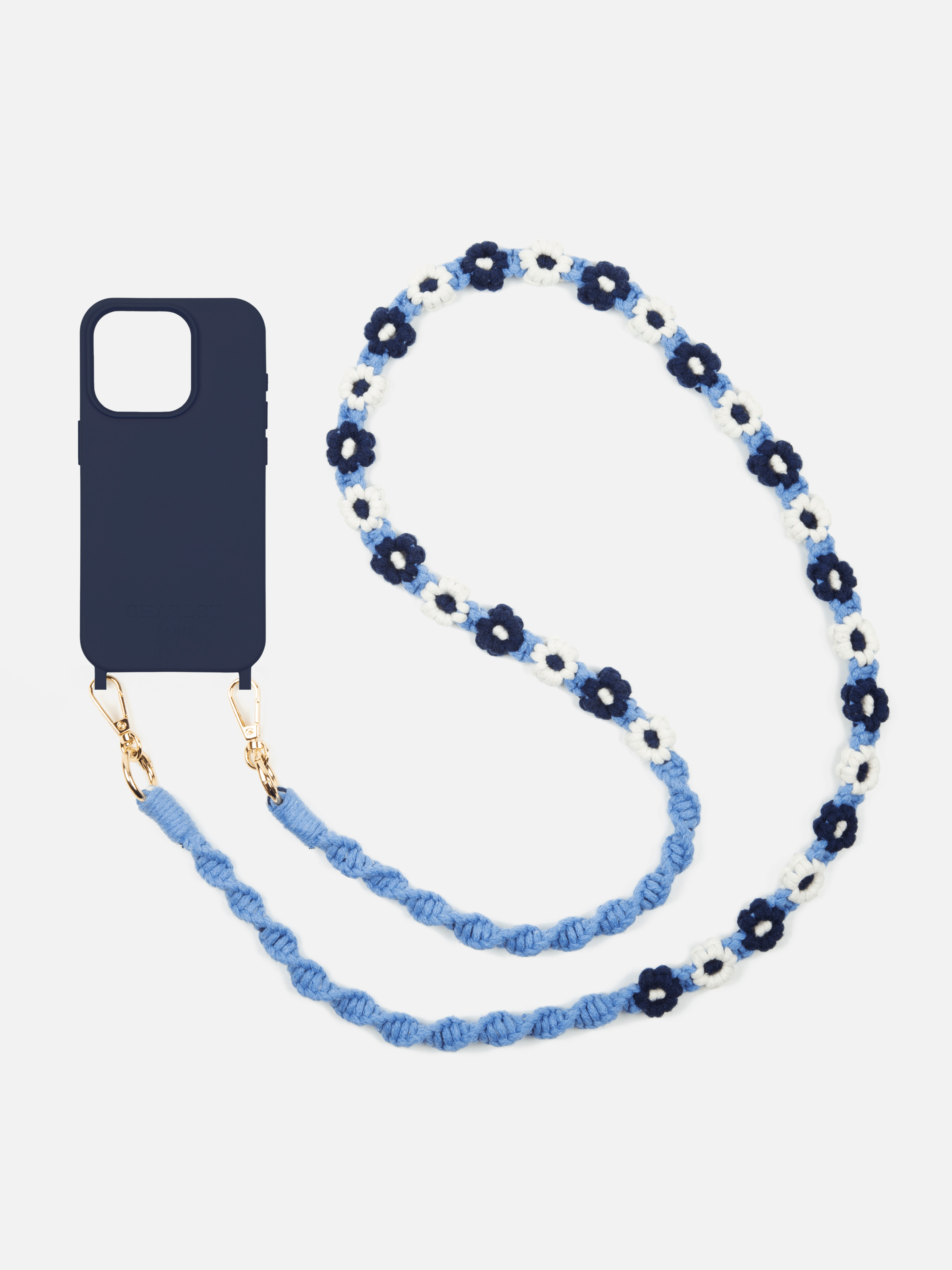Navy Blue Shell + Navy Flower Braid