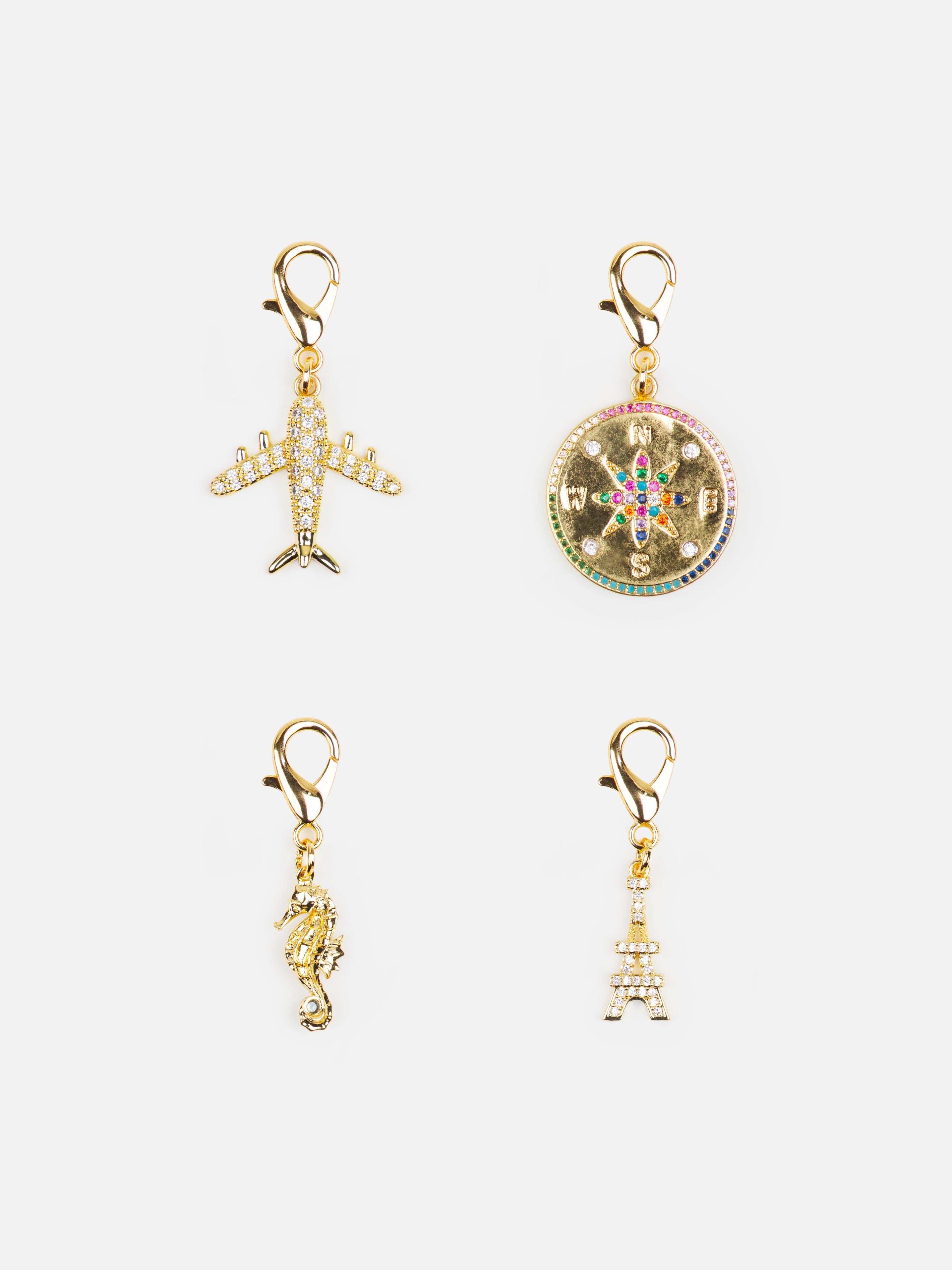 Pack 4 Charms Doré - Voyage