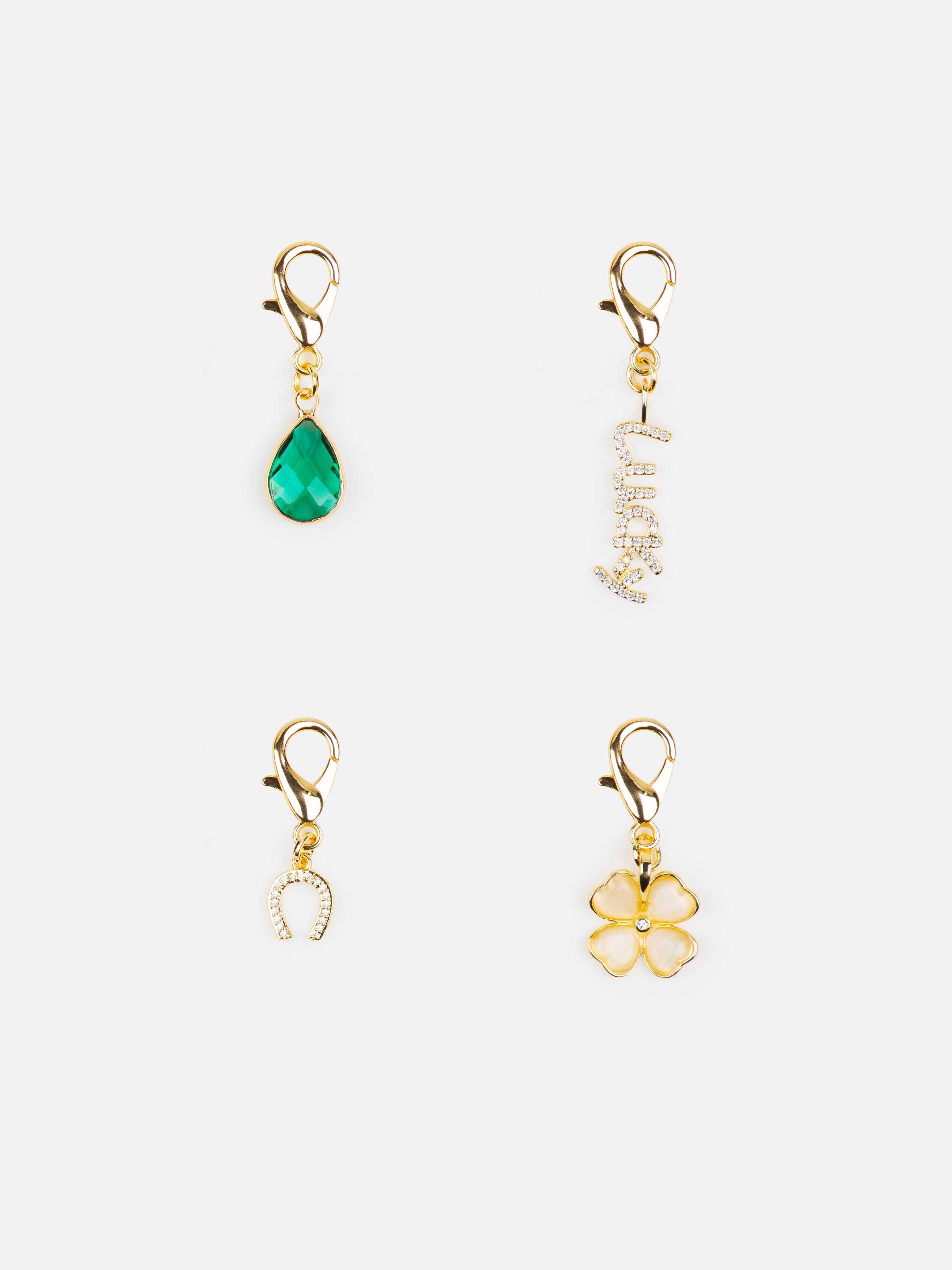 Pack of 4 Gold Charms - Luck
