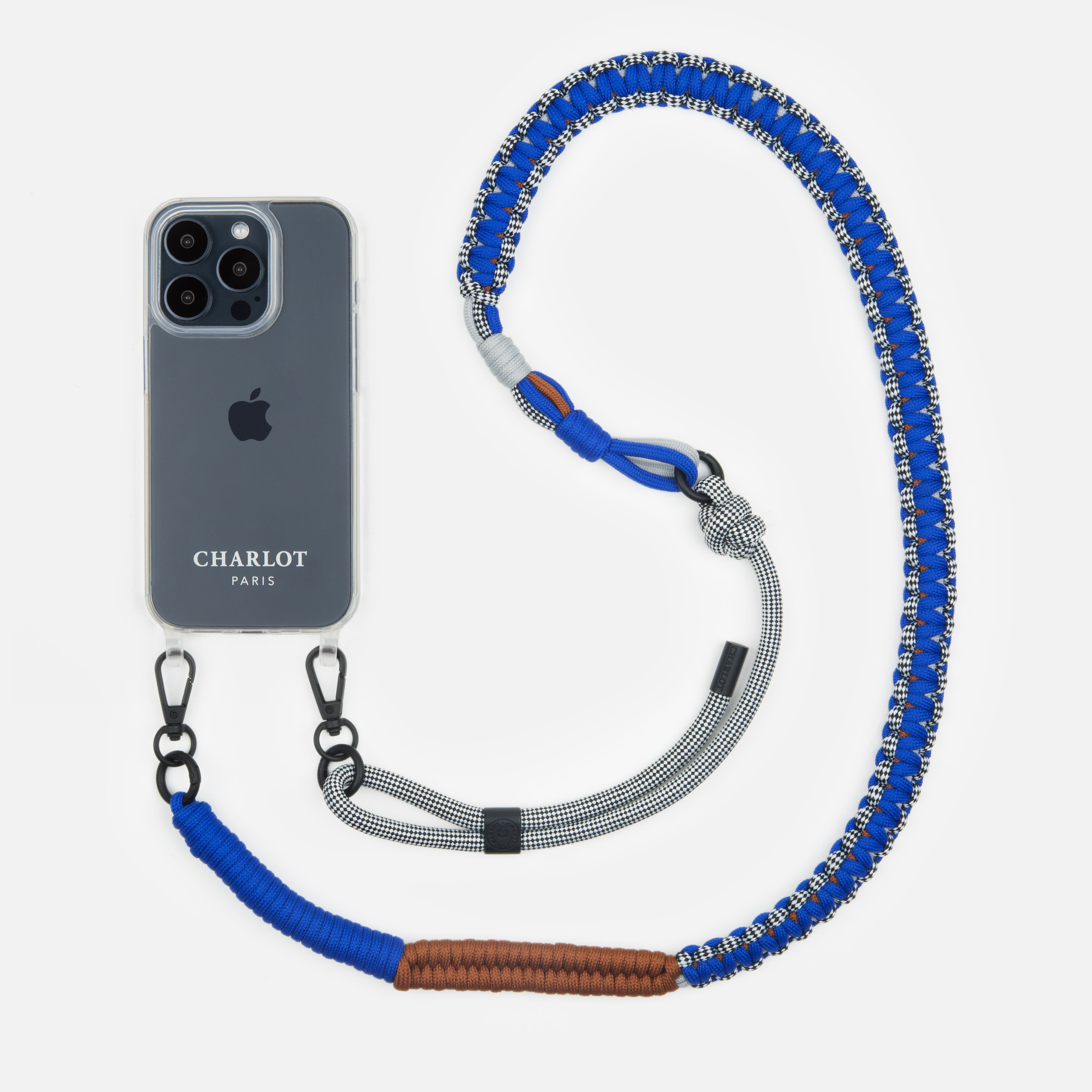 Coque Clear + Bandoulière Twist Vichy