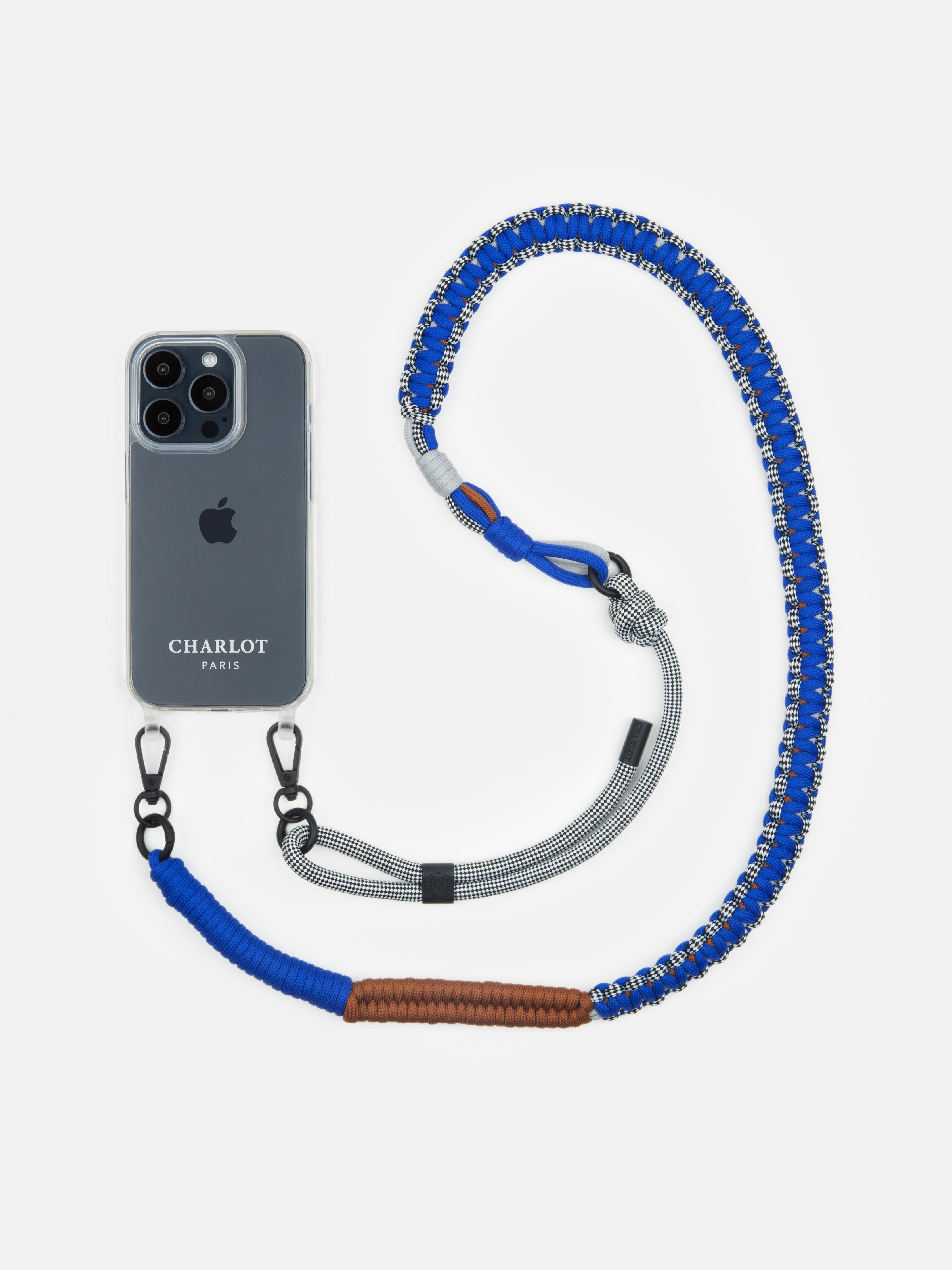 Coque Clear + Bandoulière Twist Vichy