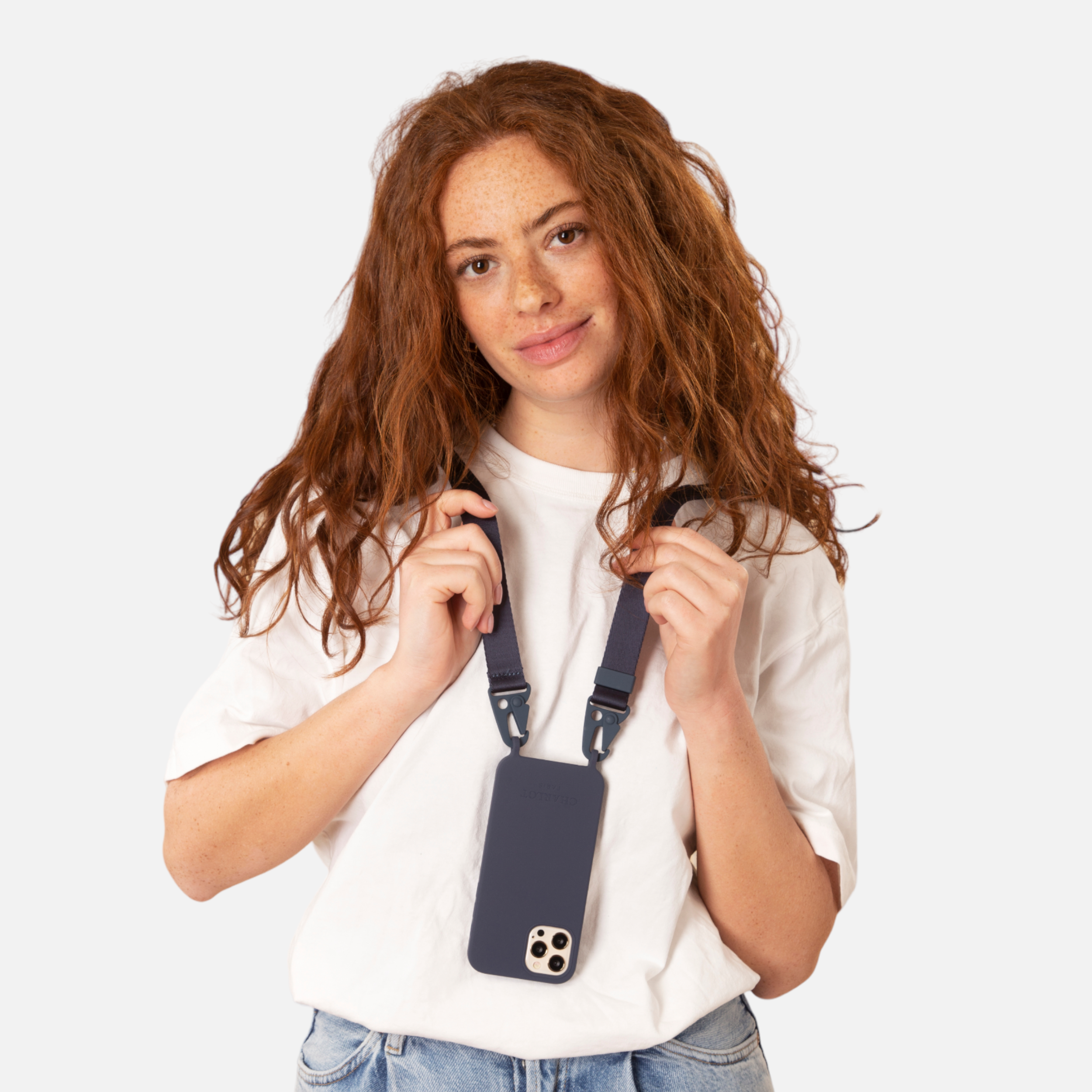 Coque Silicone Navy Blue + Lanière