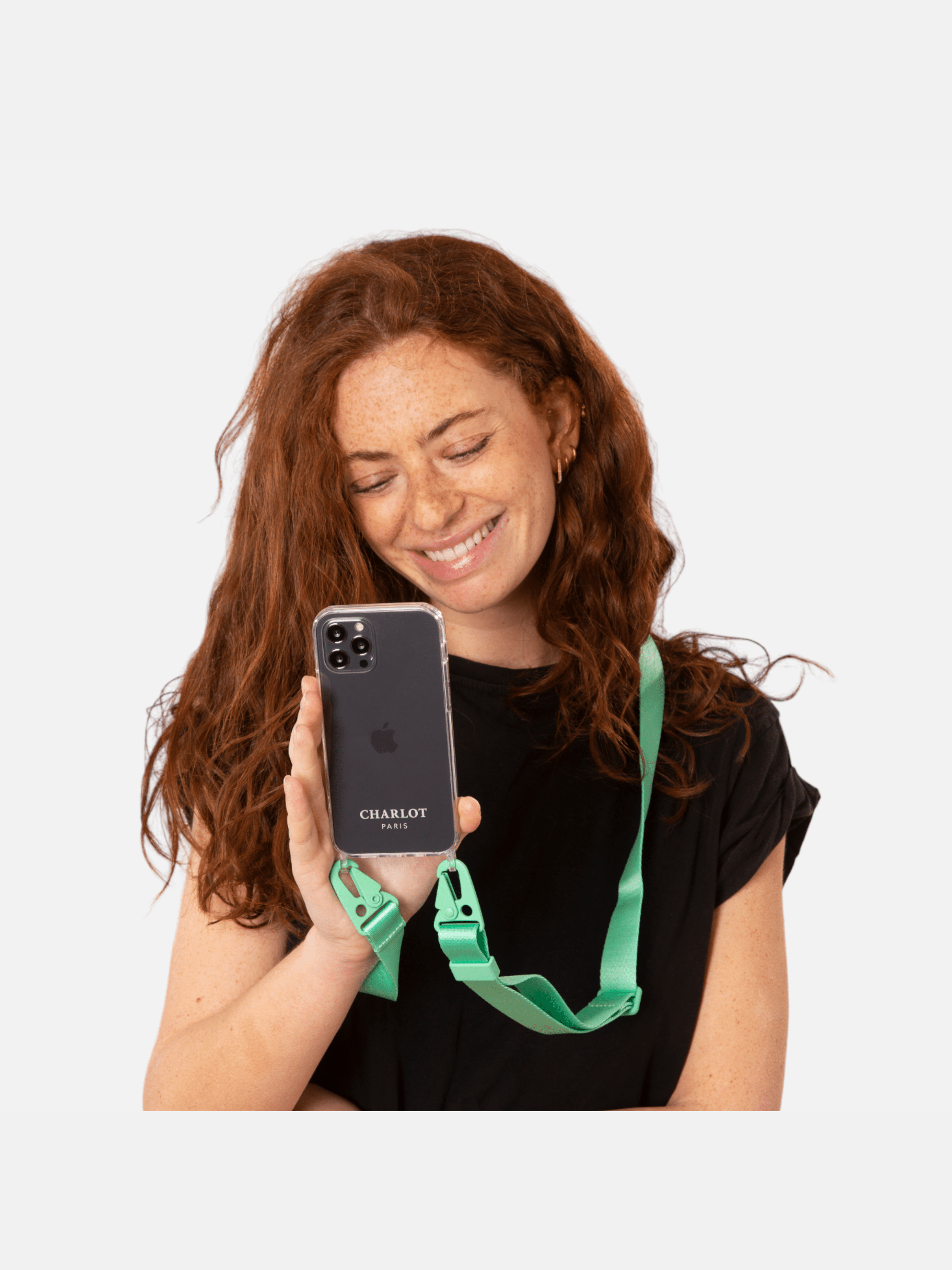 Coque Clear + Lanière Mint