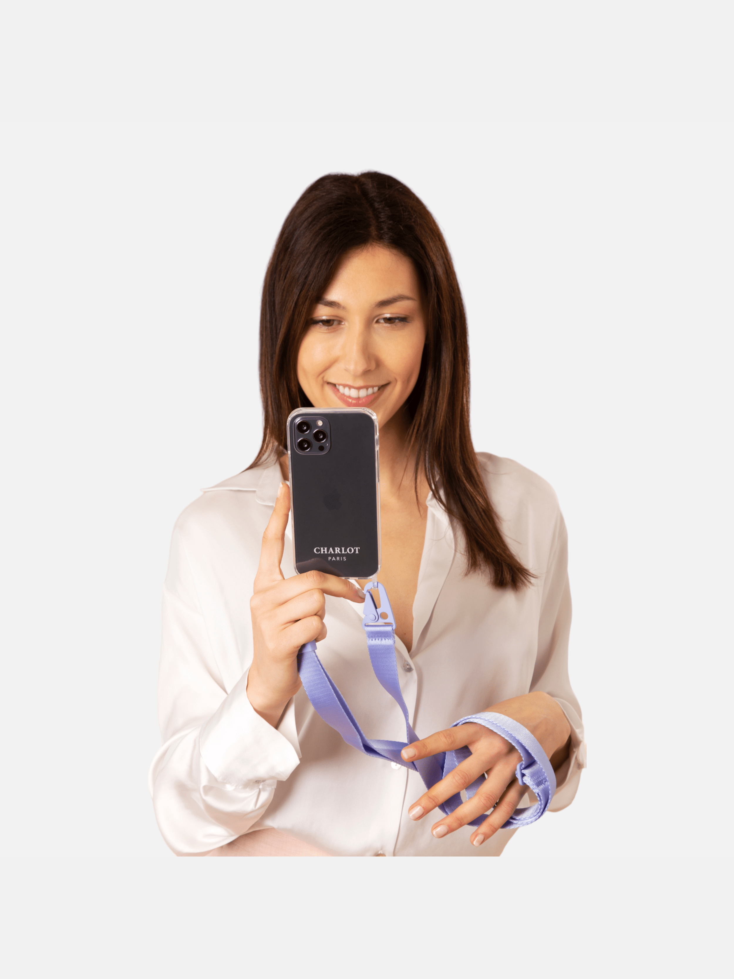 Coque Clear + Lanière Lavender