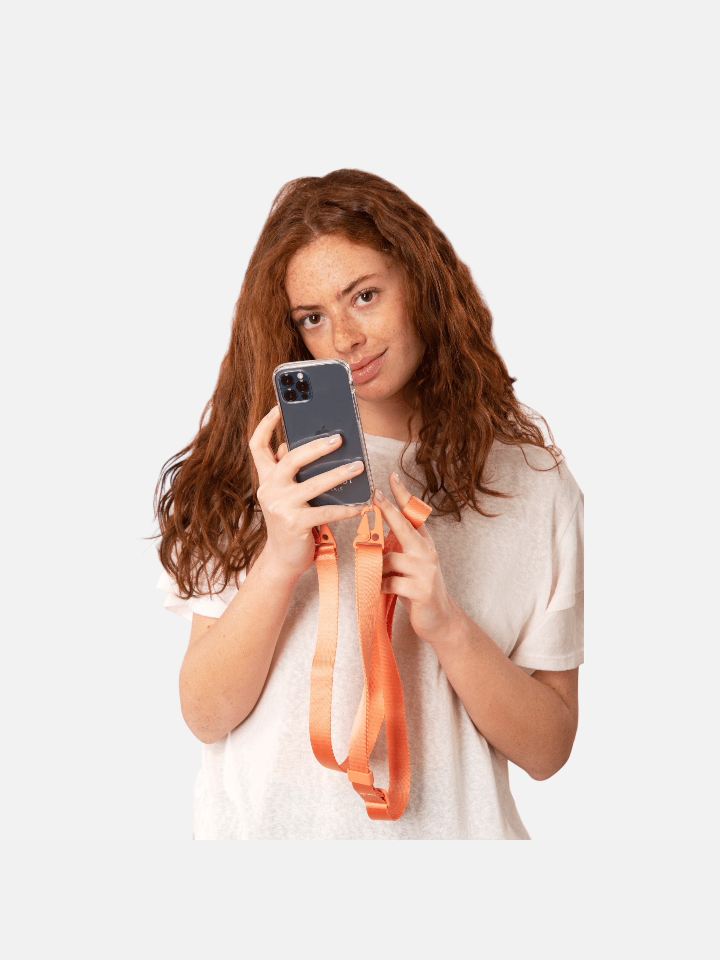 Coque Clear + Lanière Burning Sand