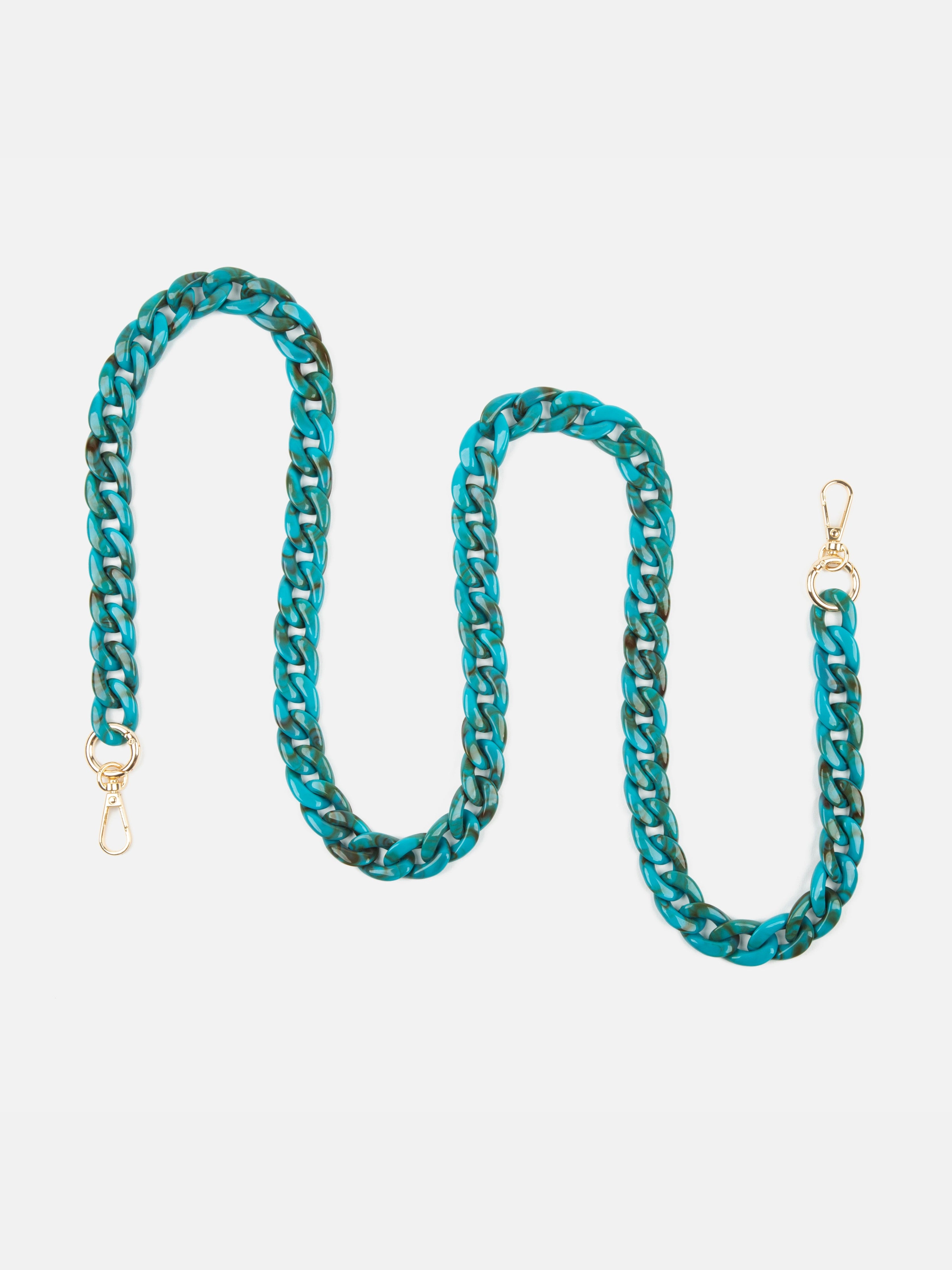 Coque Clear + Chaîne Ella Fine Bleu Marbré