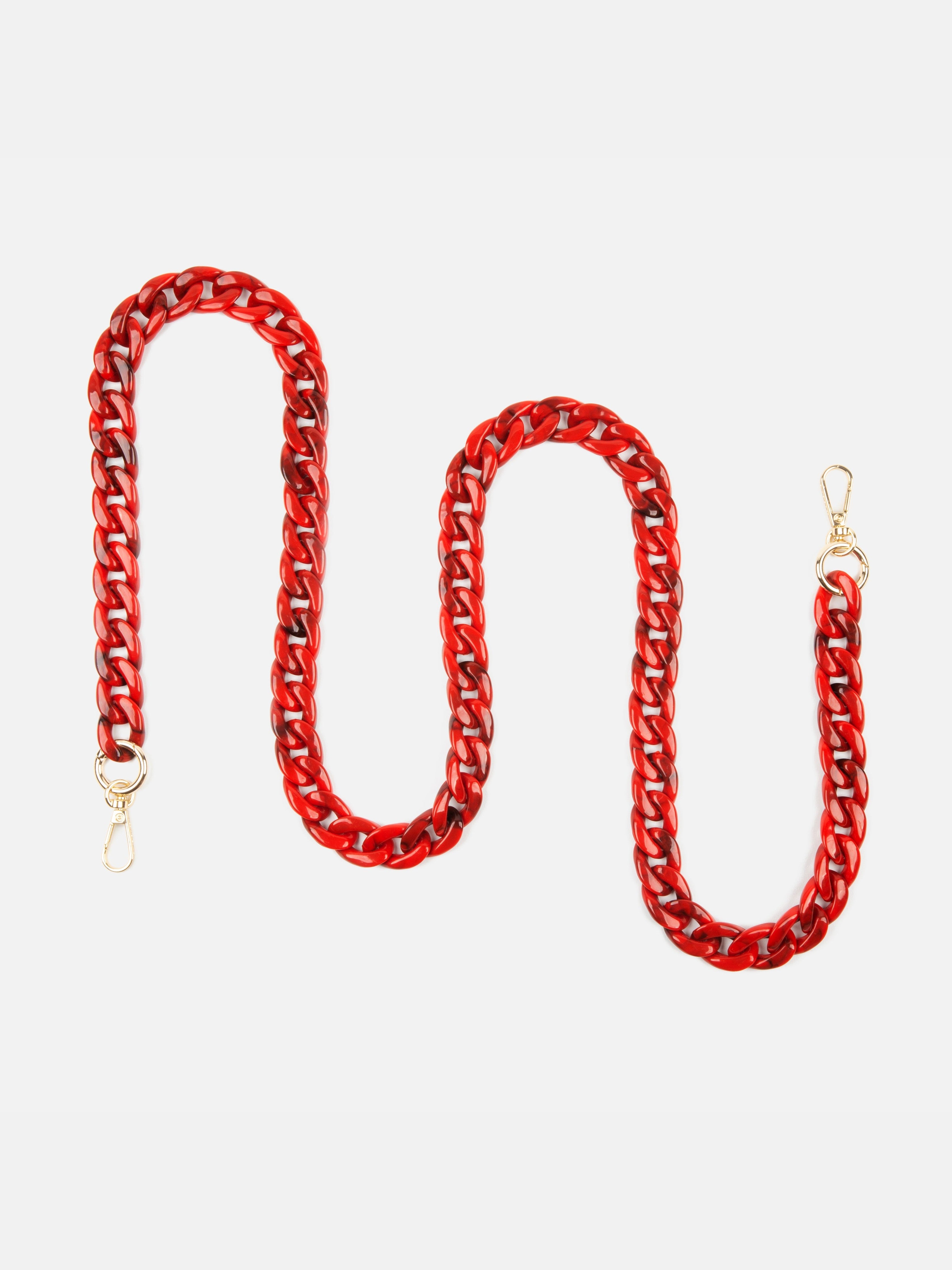 Coque Noire + Chaîne Ella Fine Rouge Marbré