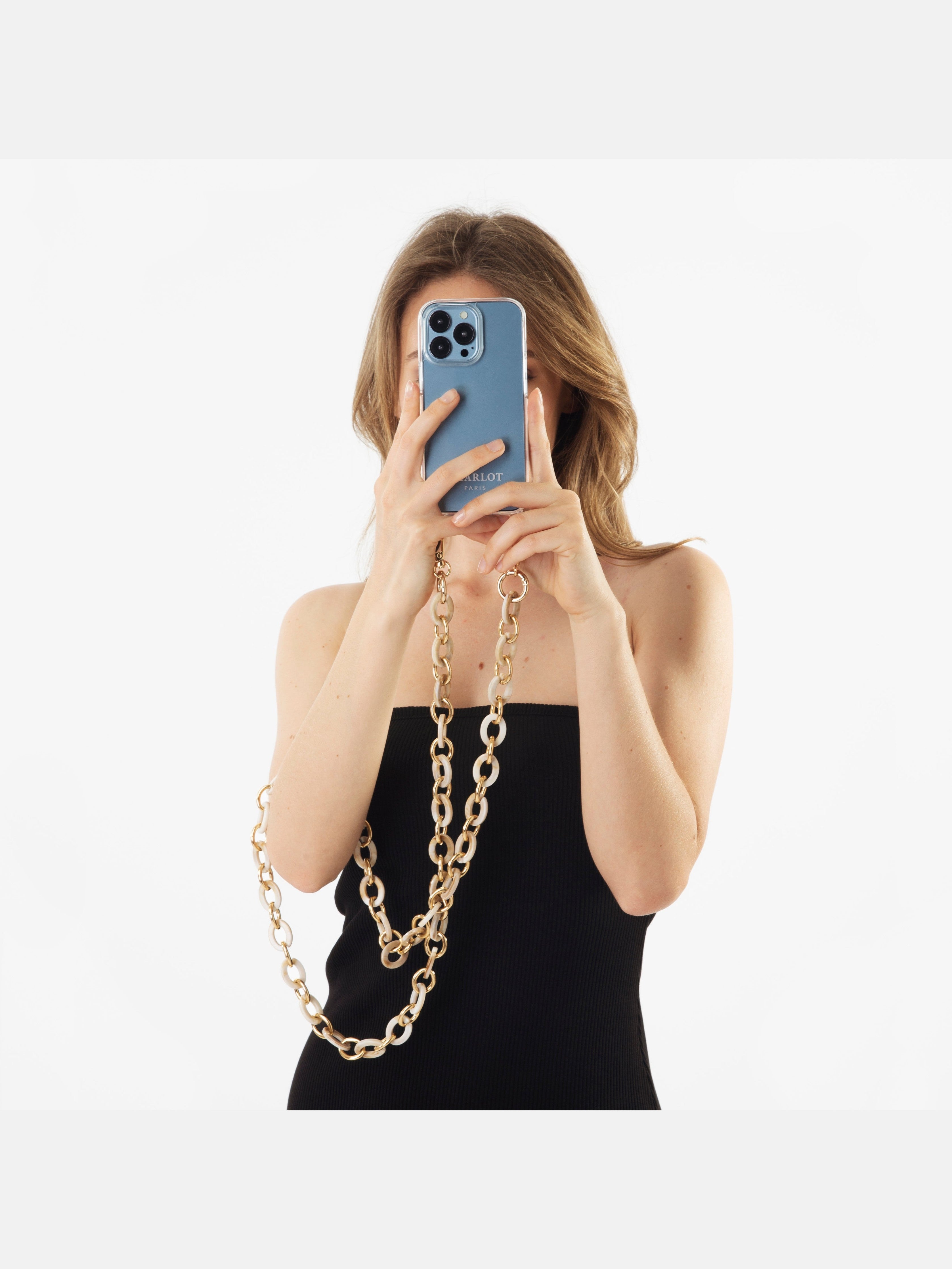 Coque Clear + Chaîne Ora Cappuccino