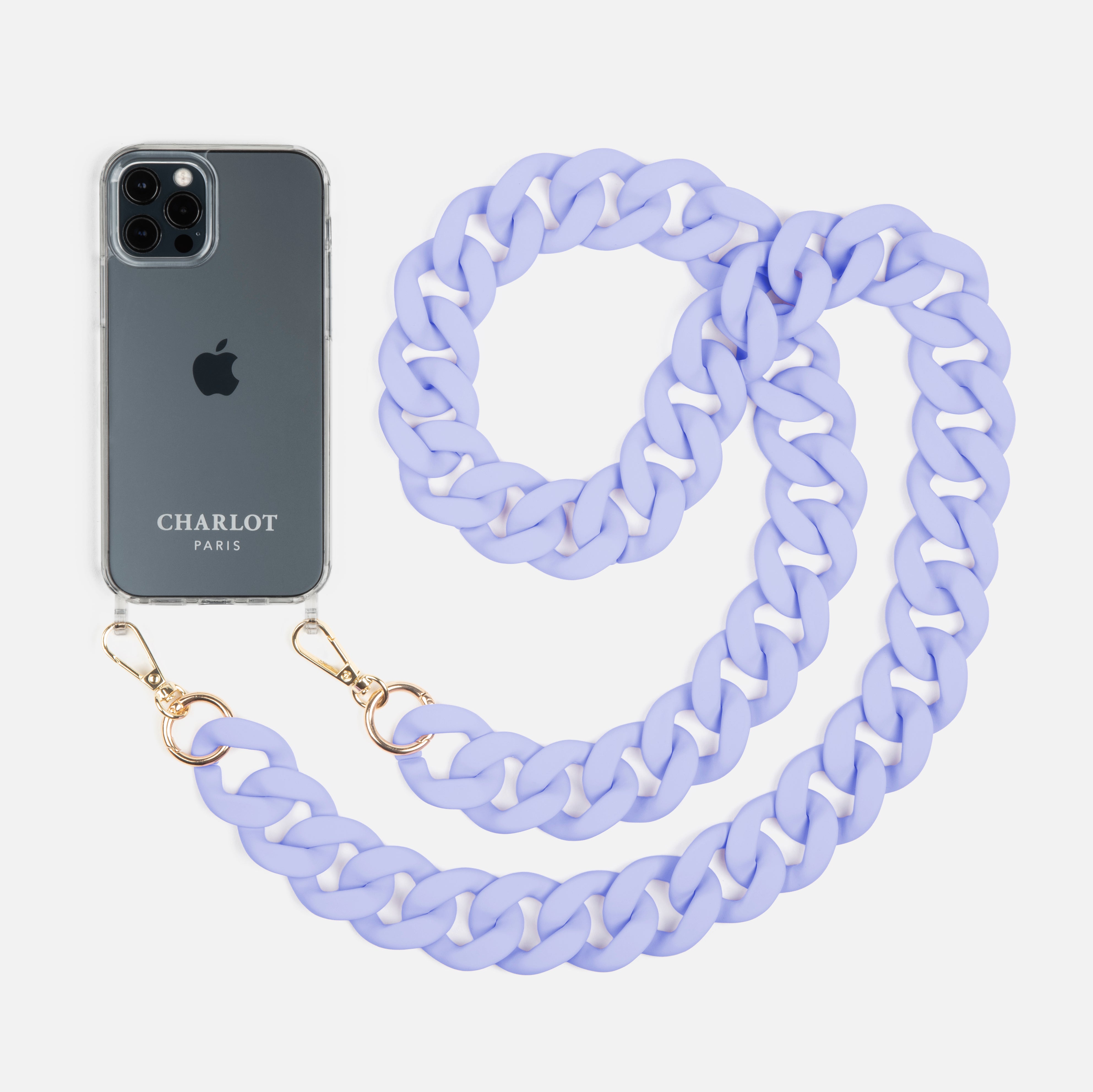Coque Clear + Chaine Ella Lavender
