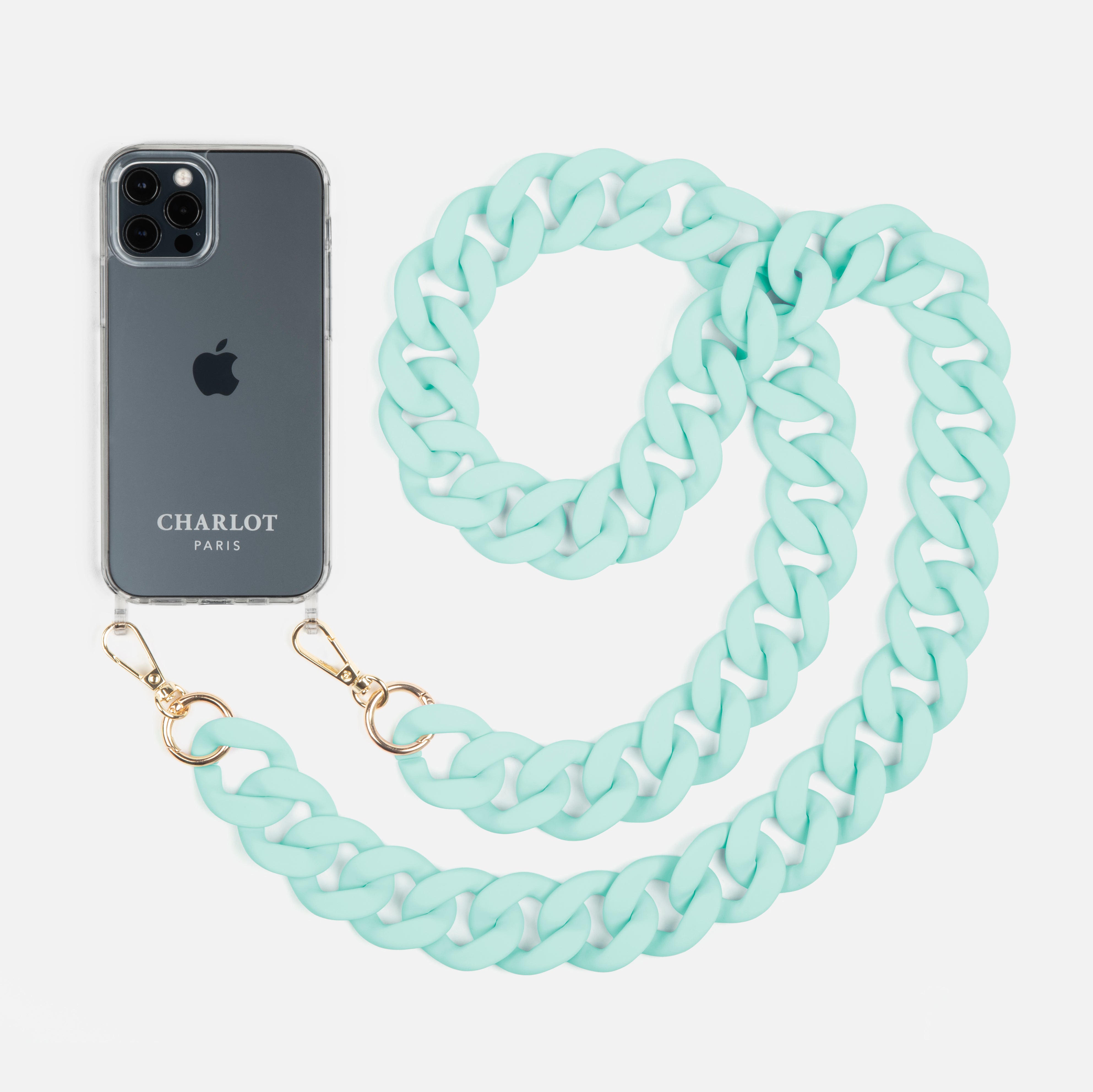Case Clear + Mint Acrylic Chain