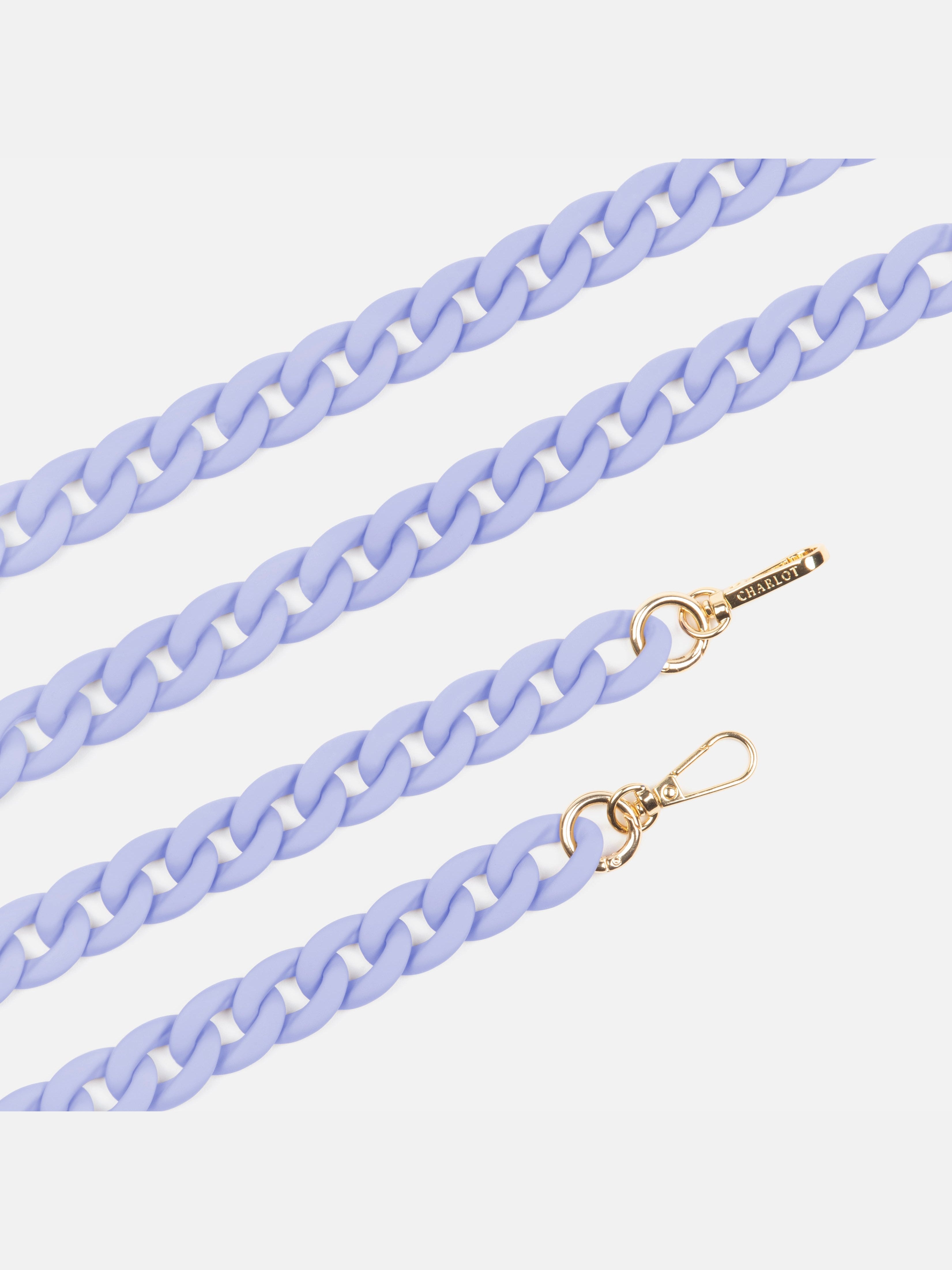 Custodia in silicone lavanda + catena fine Ella