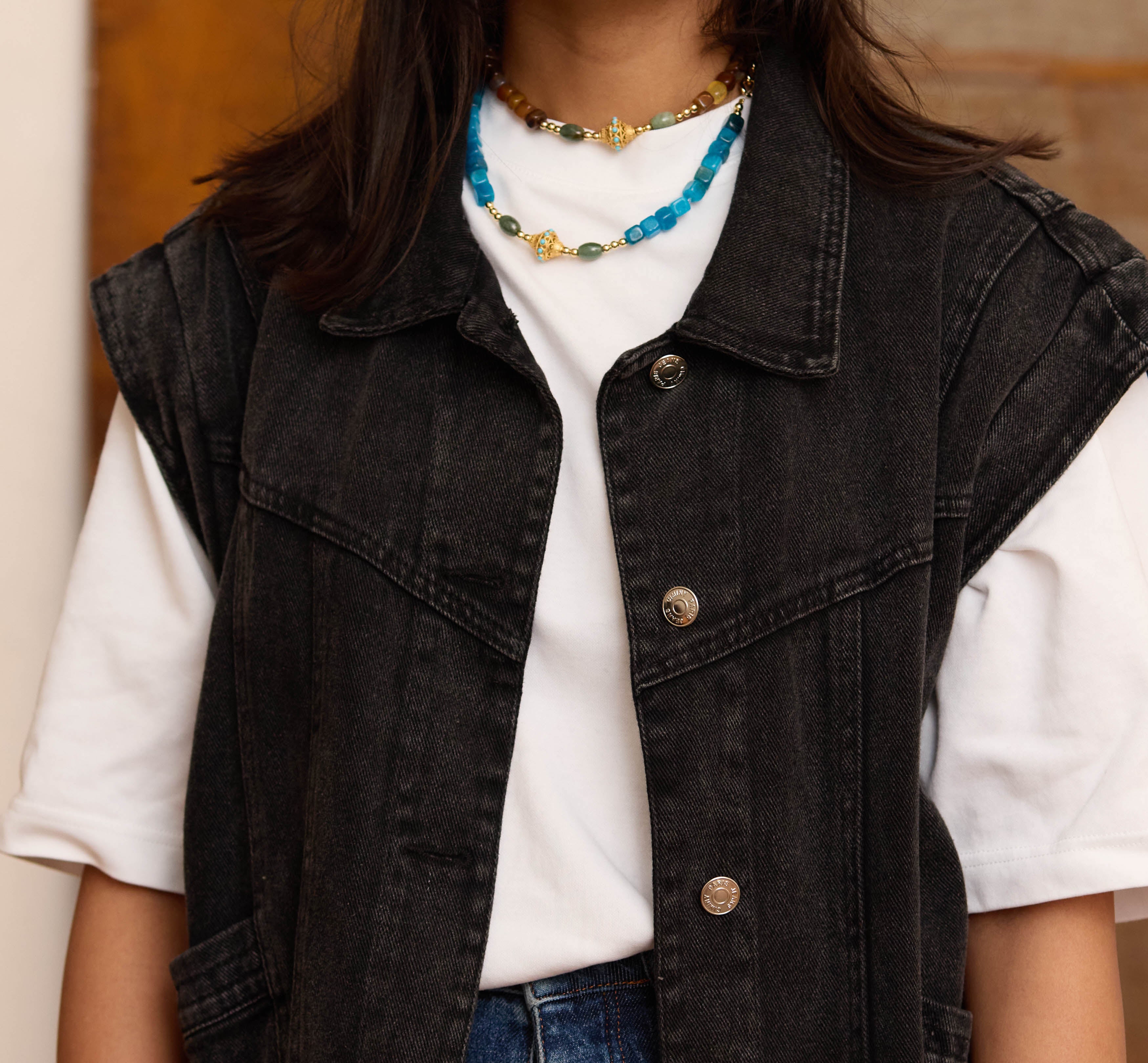 Collana a catena Juhu Court Azur