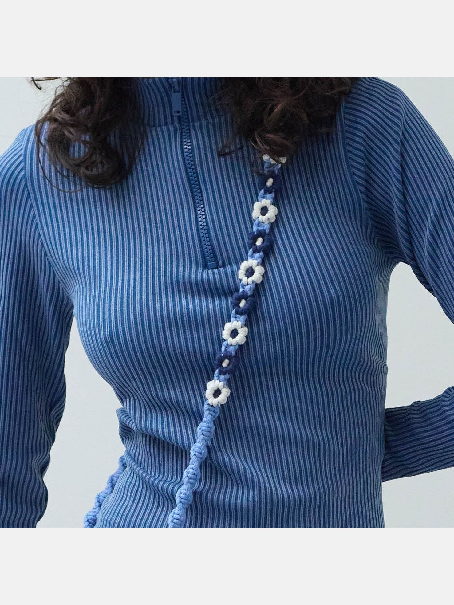 Navy Blue Shell + Navy Flower Braid