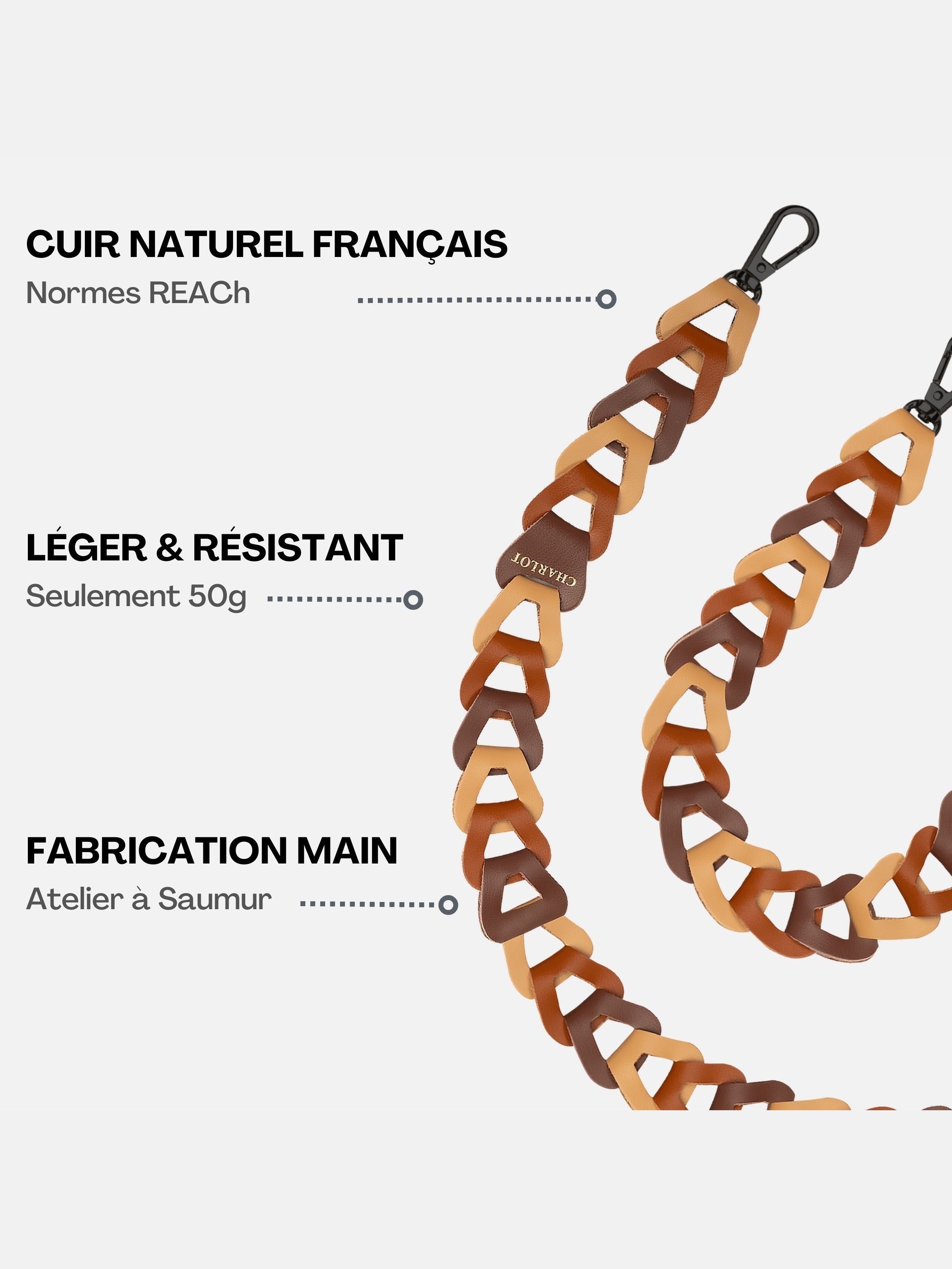 Custodia trasparente + Mel Long Leather Cinnamon