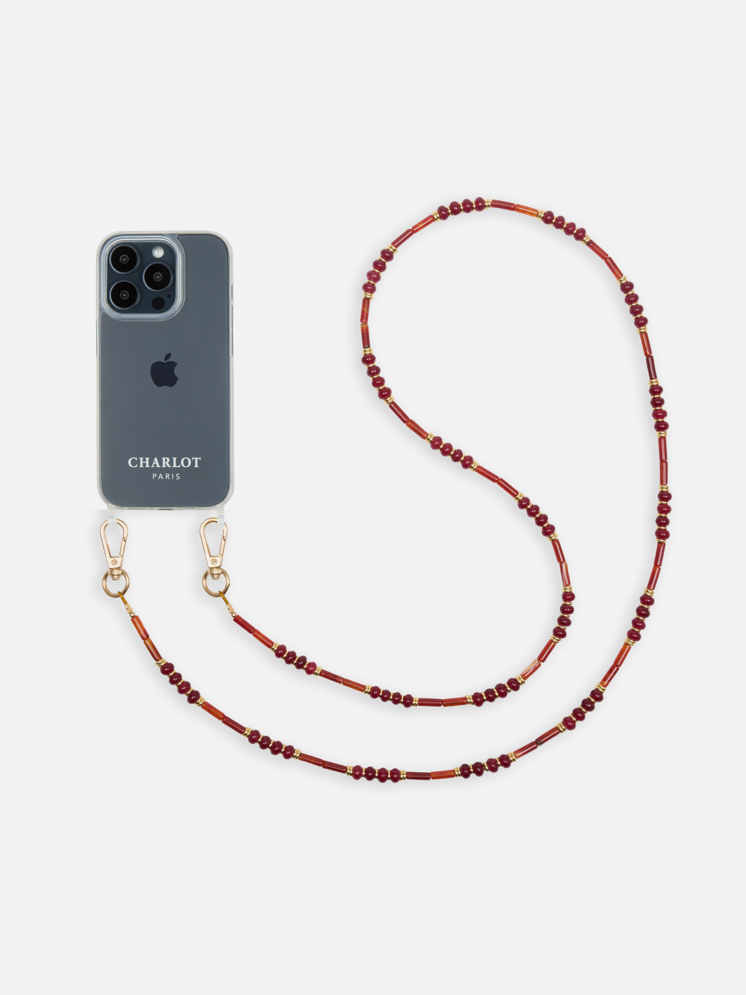 Coque Clear + Chaîne Romy Longue Ruby