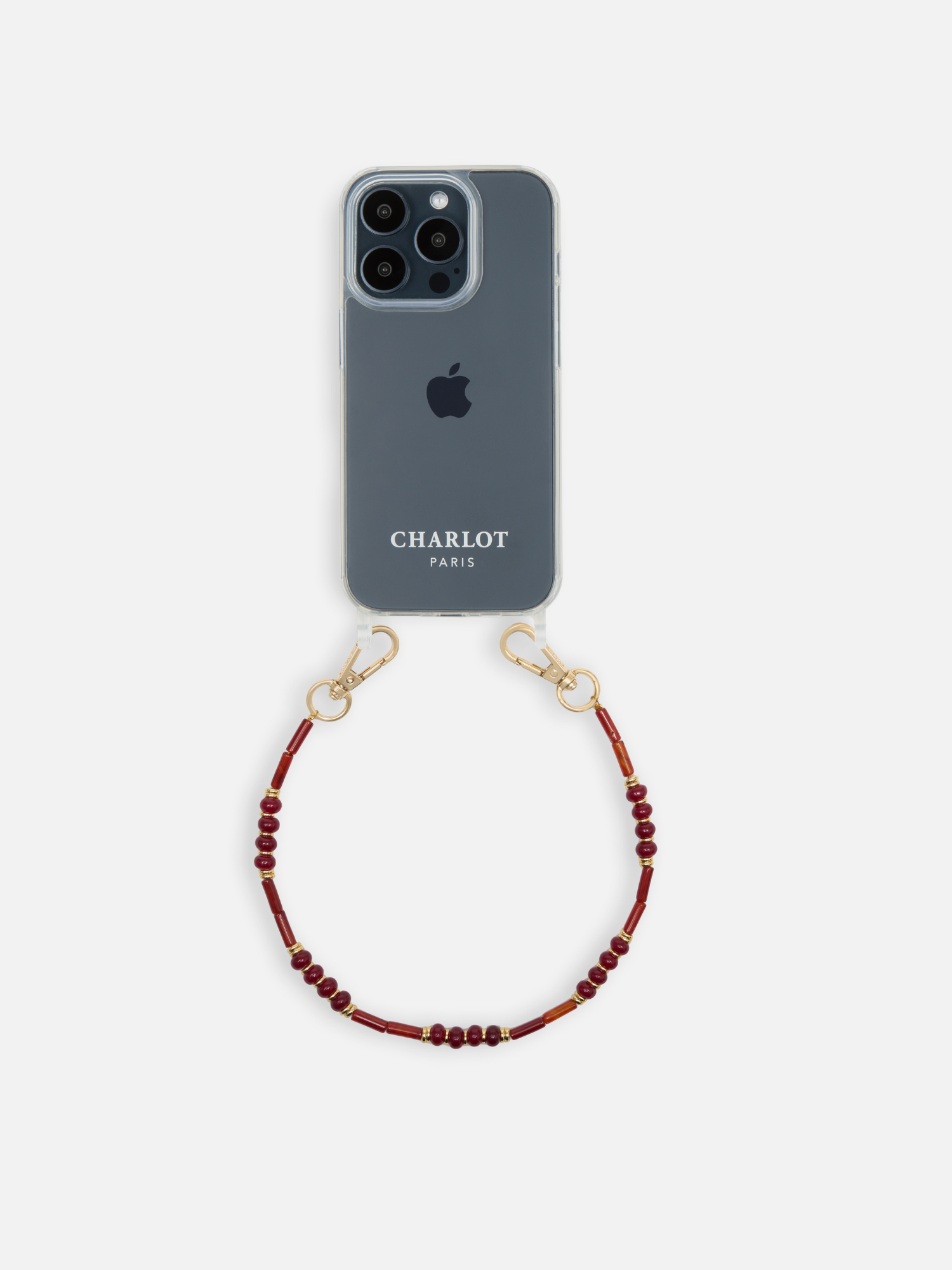 Coque Clear + Chaîne Romy Courte Ruby
