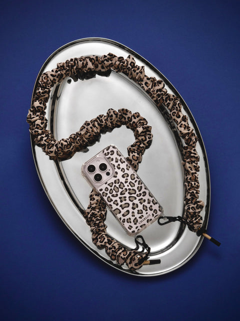 Coque Léopard + Bandoulière Scrunchie