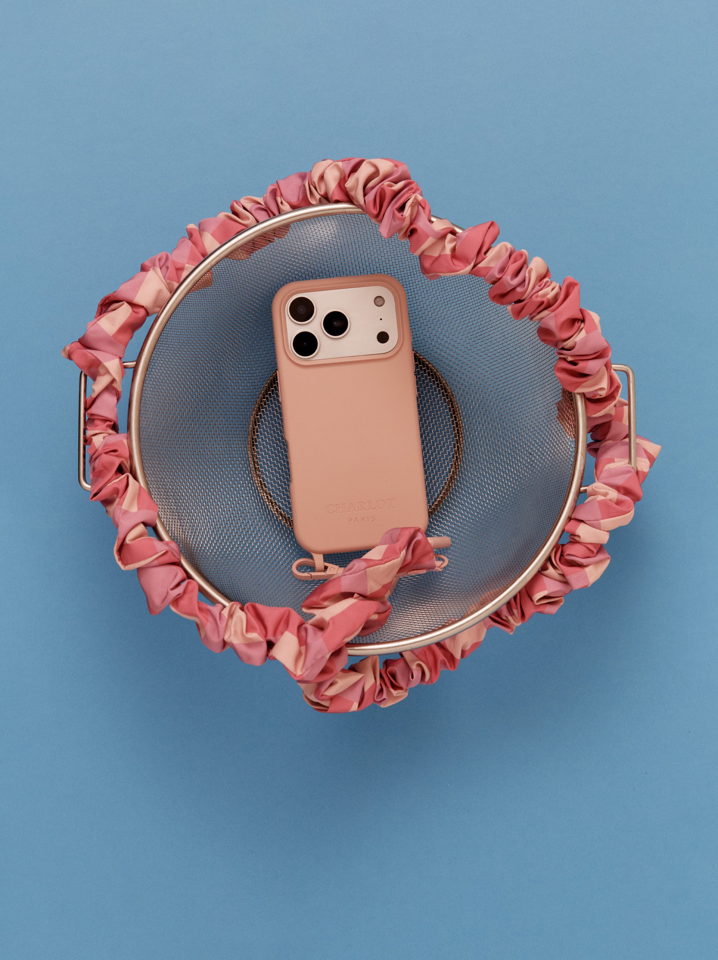 Case + Scrunchie Shoulder Strap Powder Pink