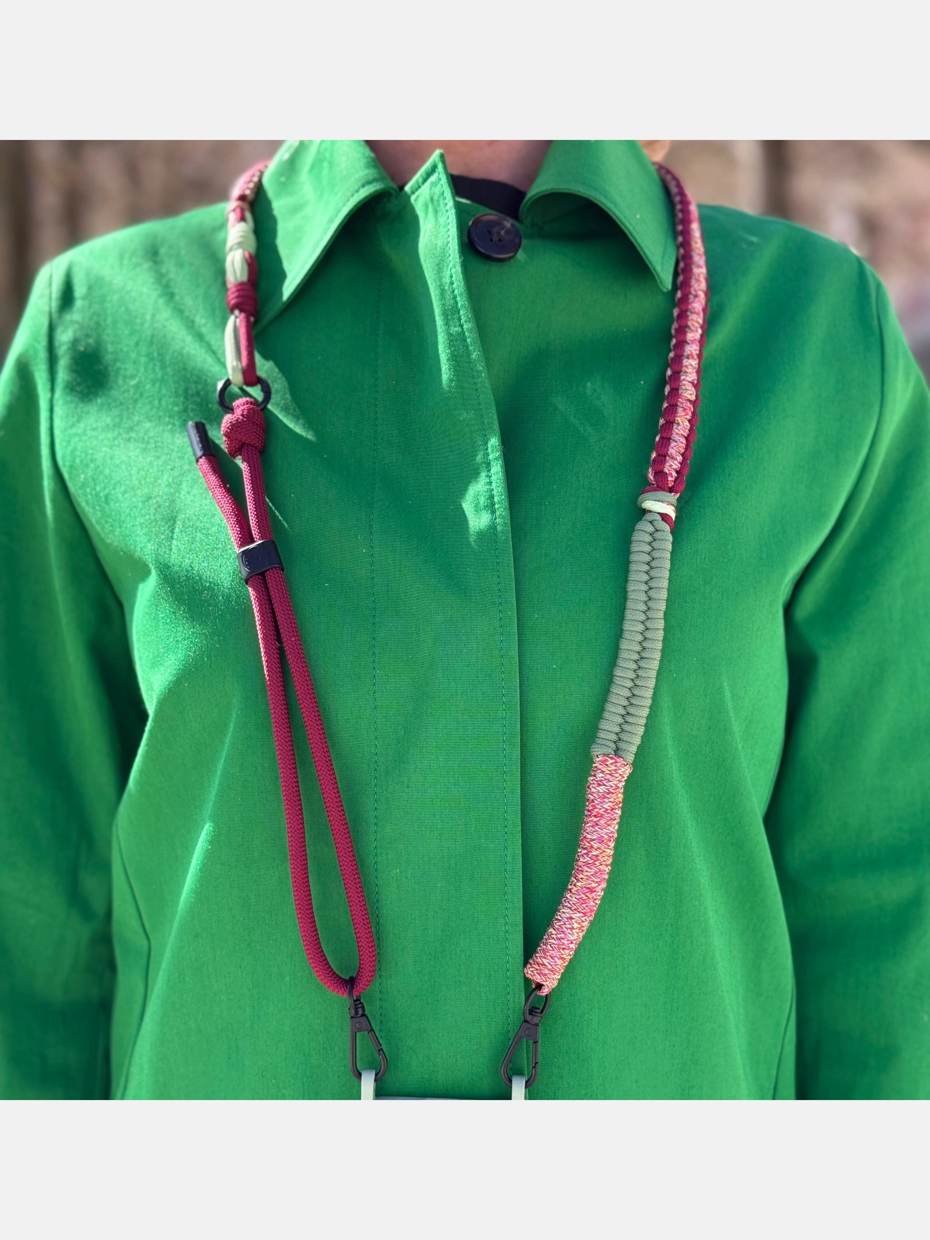 Powder Pink Case + Twist Cherry Shoulder Strap