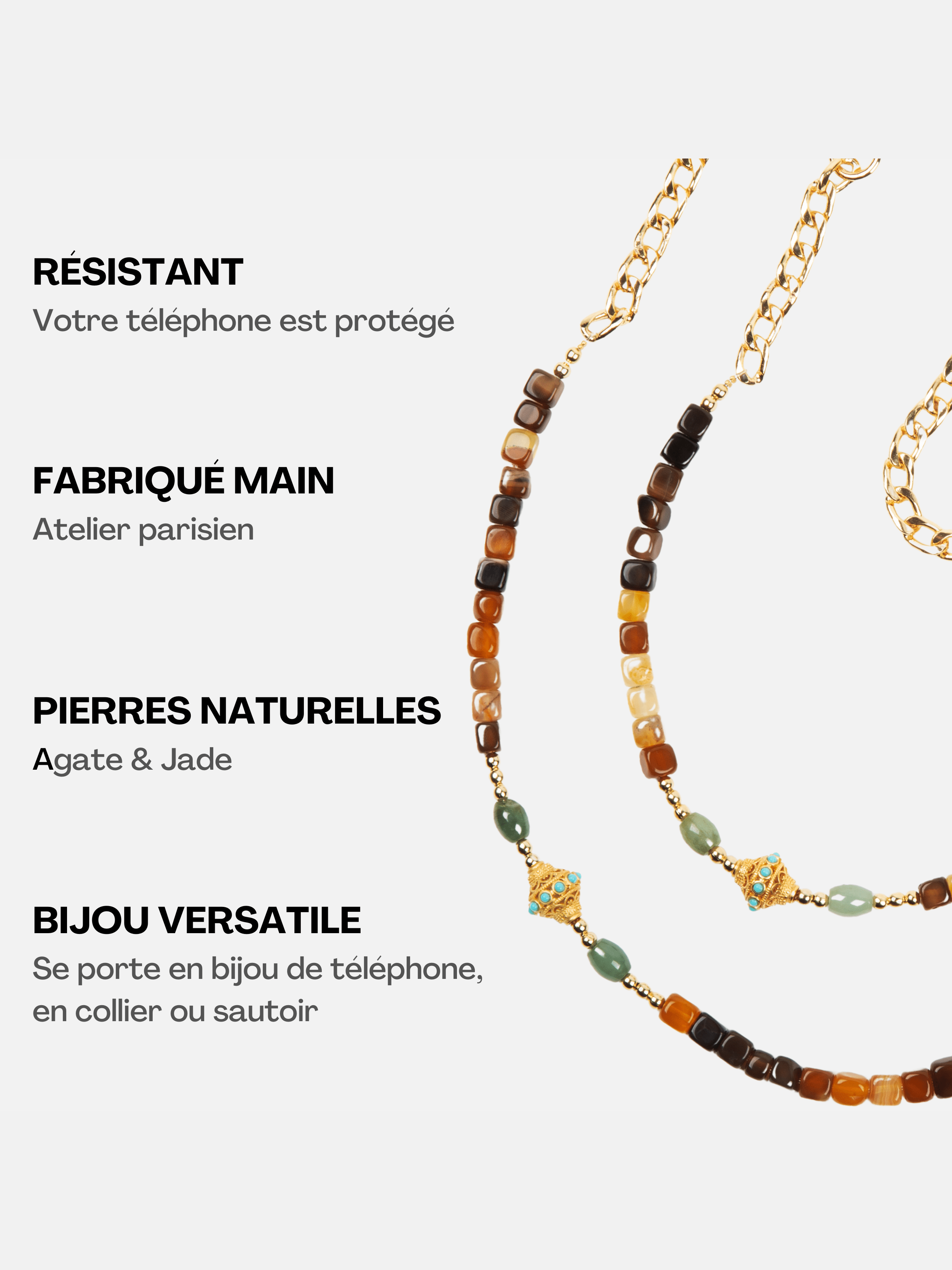 Custodia trasparente + collana a catena JUHU Terra