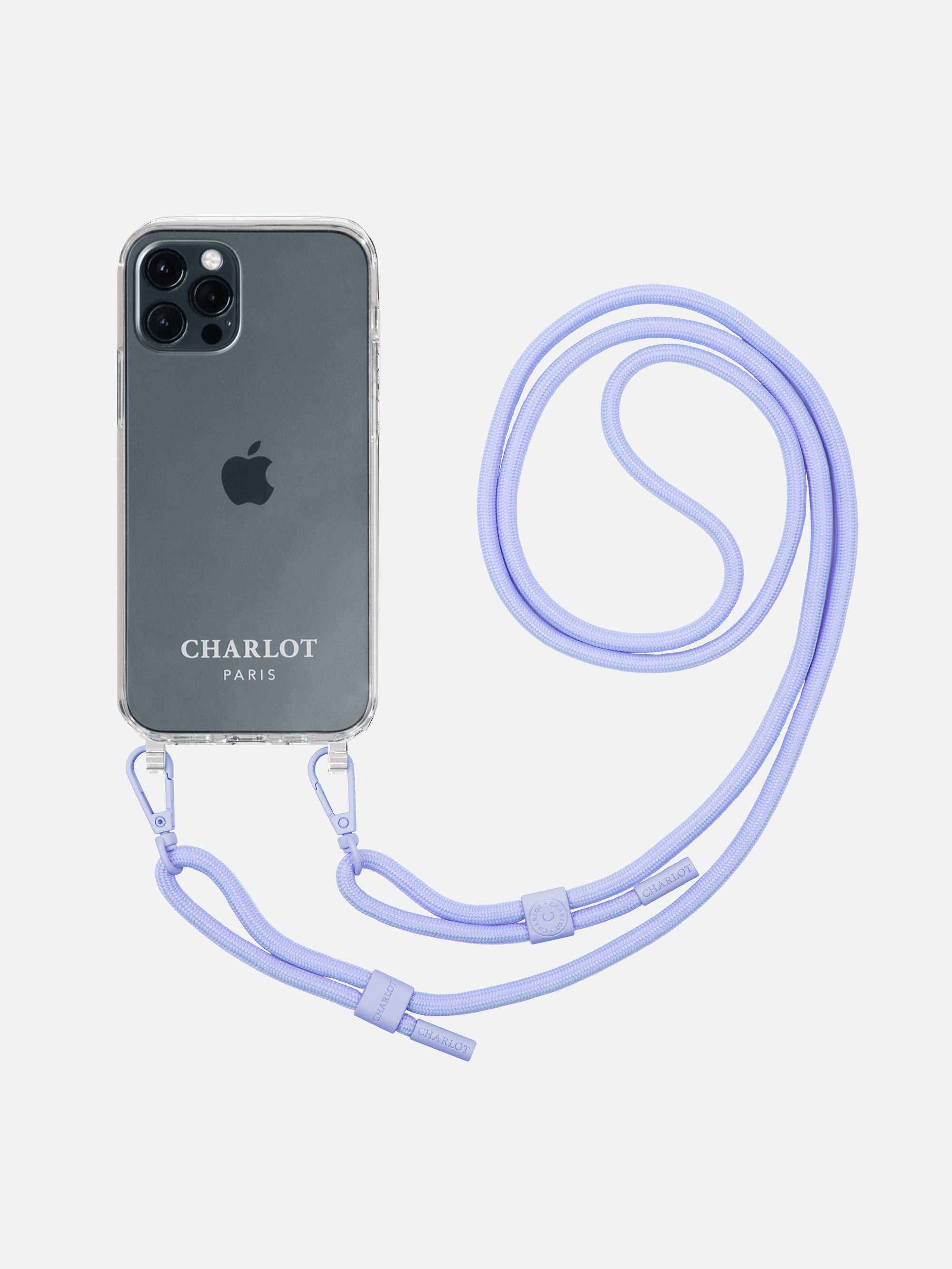 Coque Clear + Cordon Lavender