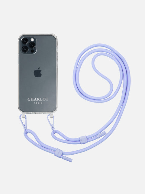 Coque Clear + Cordon Lavender