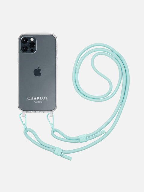 Coque Clear + Cordon Mint