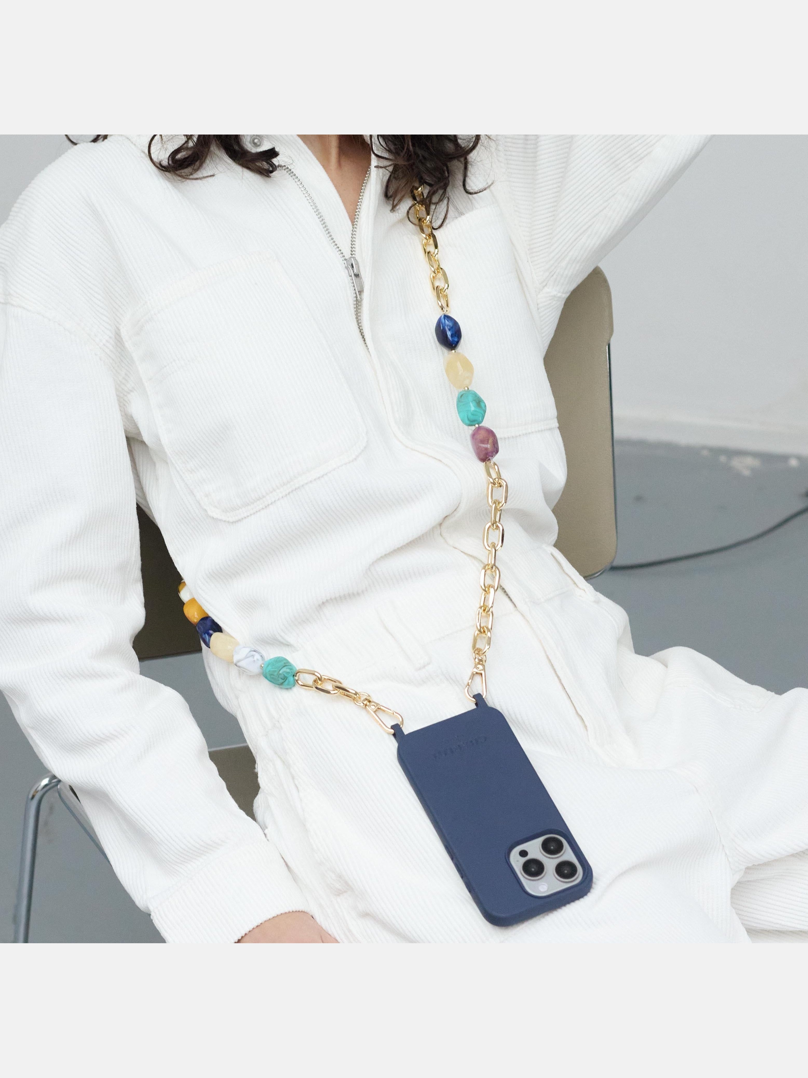 Conchiglia blu navy + catena Ava Ocean