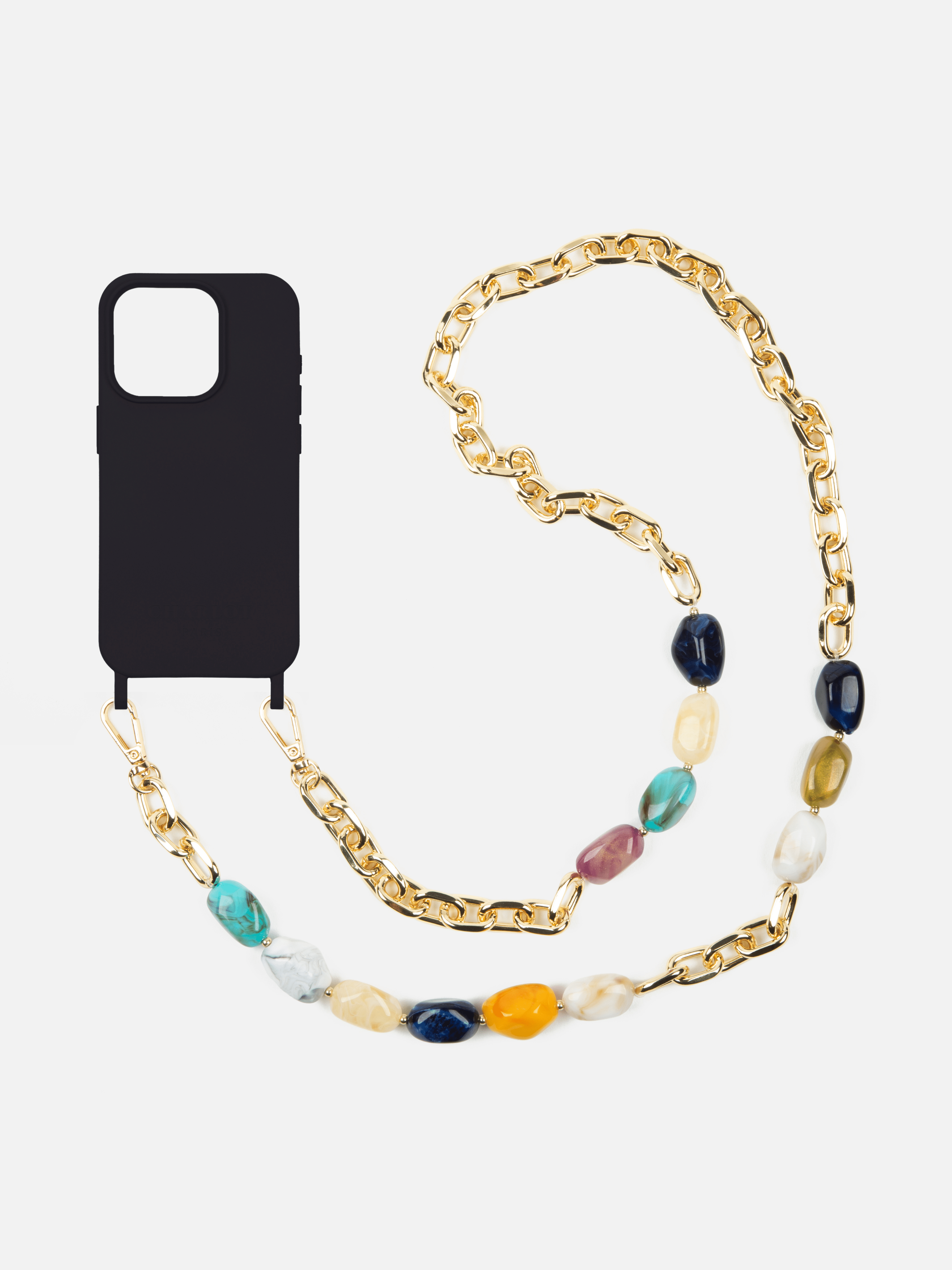 Coque Noir + Chaîne Ava Océan