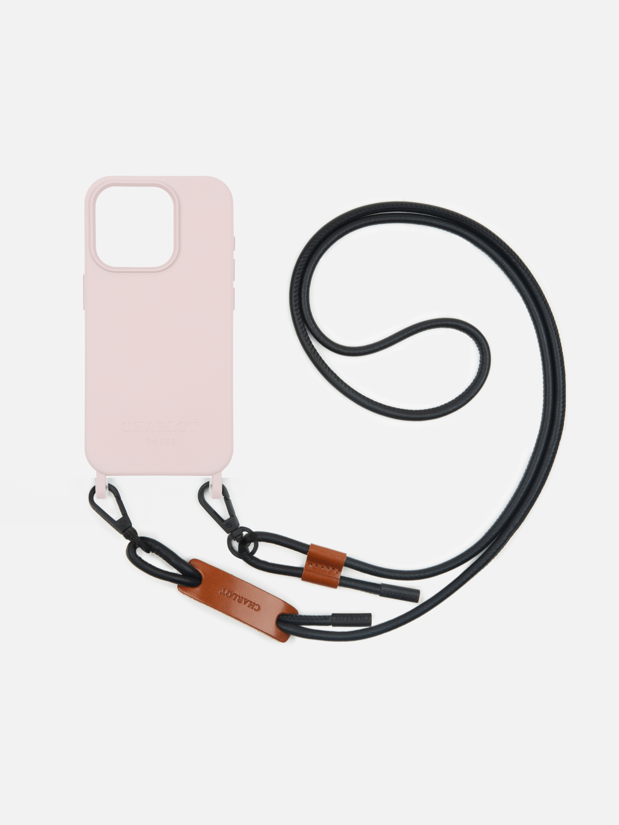 Custodia rosa cipria + pelle nera Noga