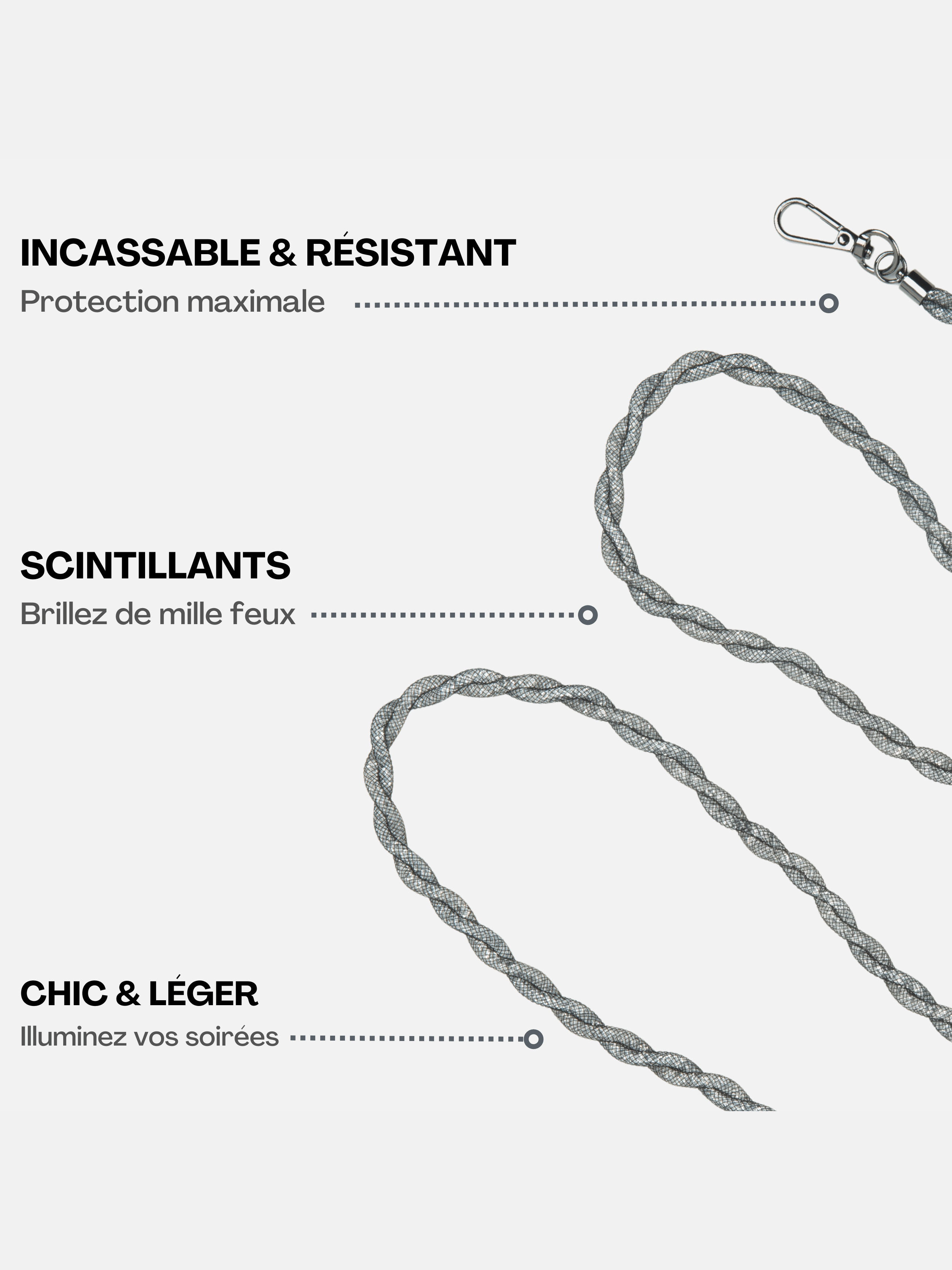 Custodia trasparente + Mia Rhinestone Nero