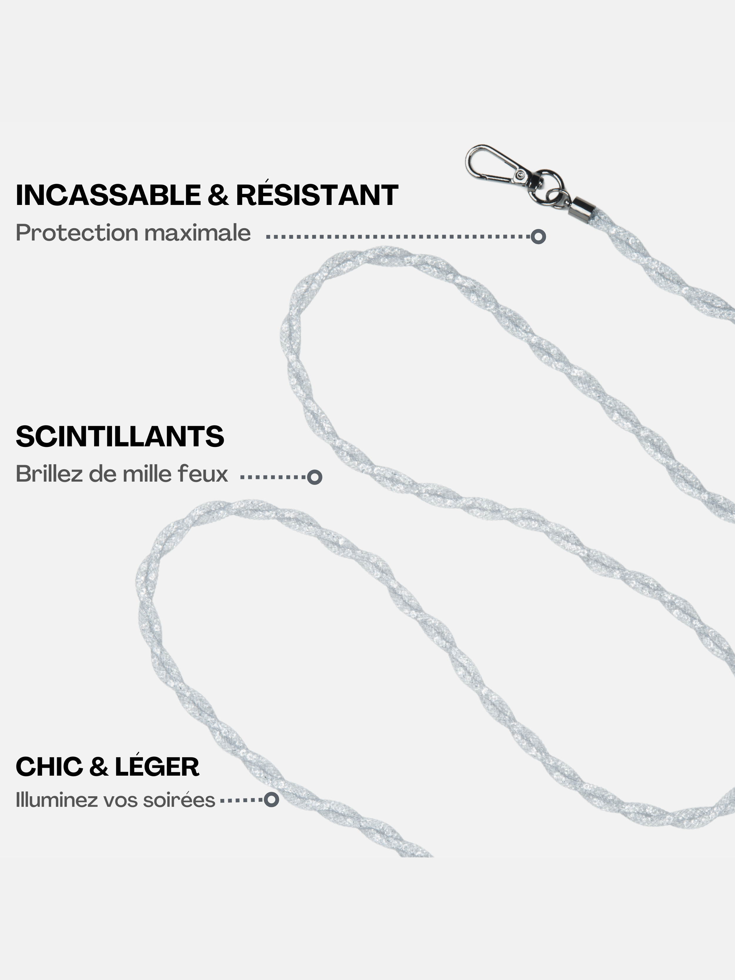 Coque Clear + Mia Strass Chrome