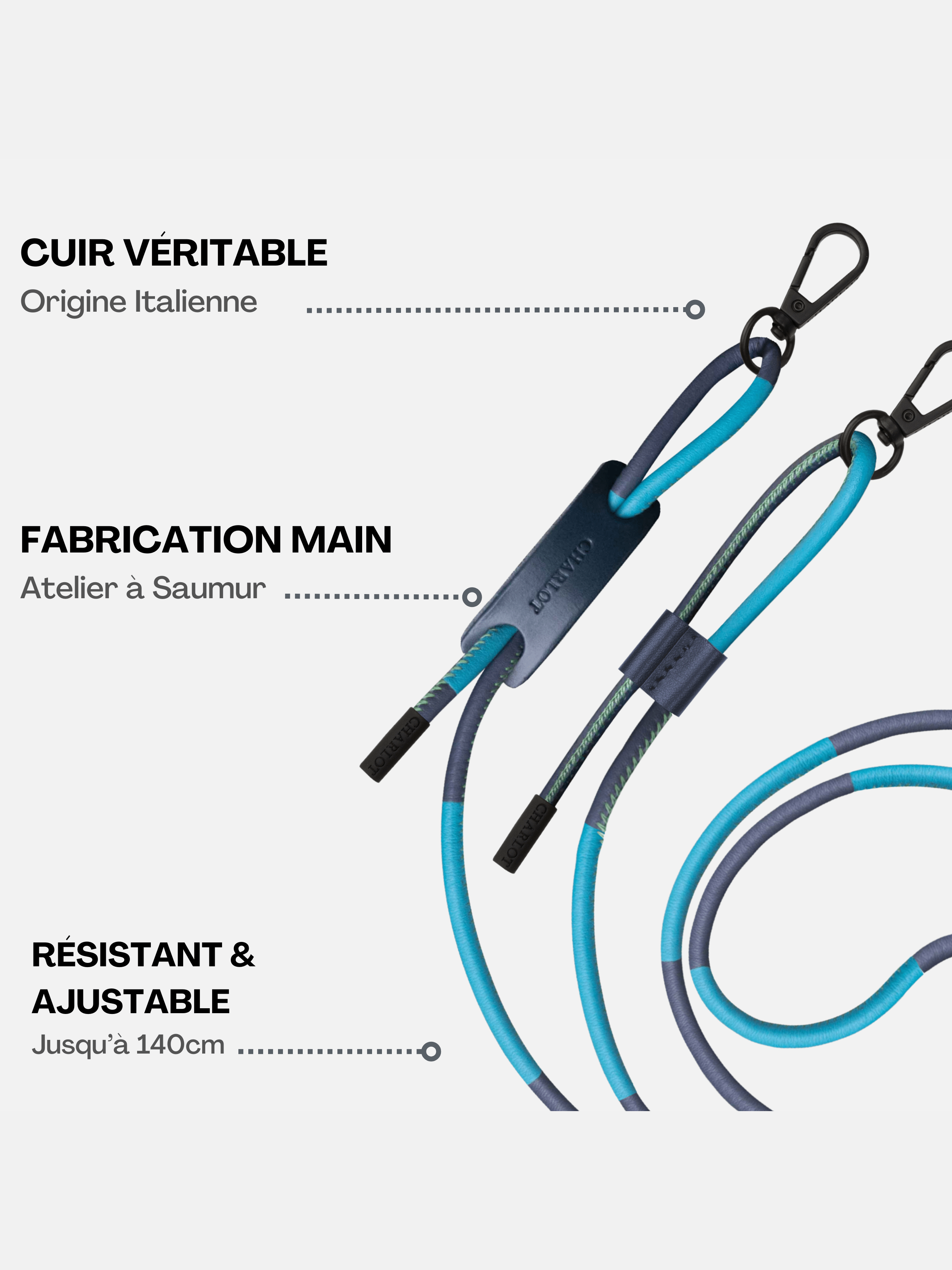 Coque Noir + Noga Cuir Océan