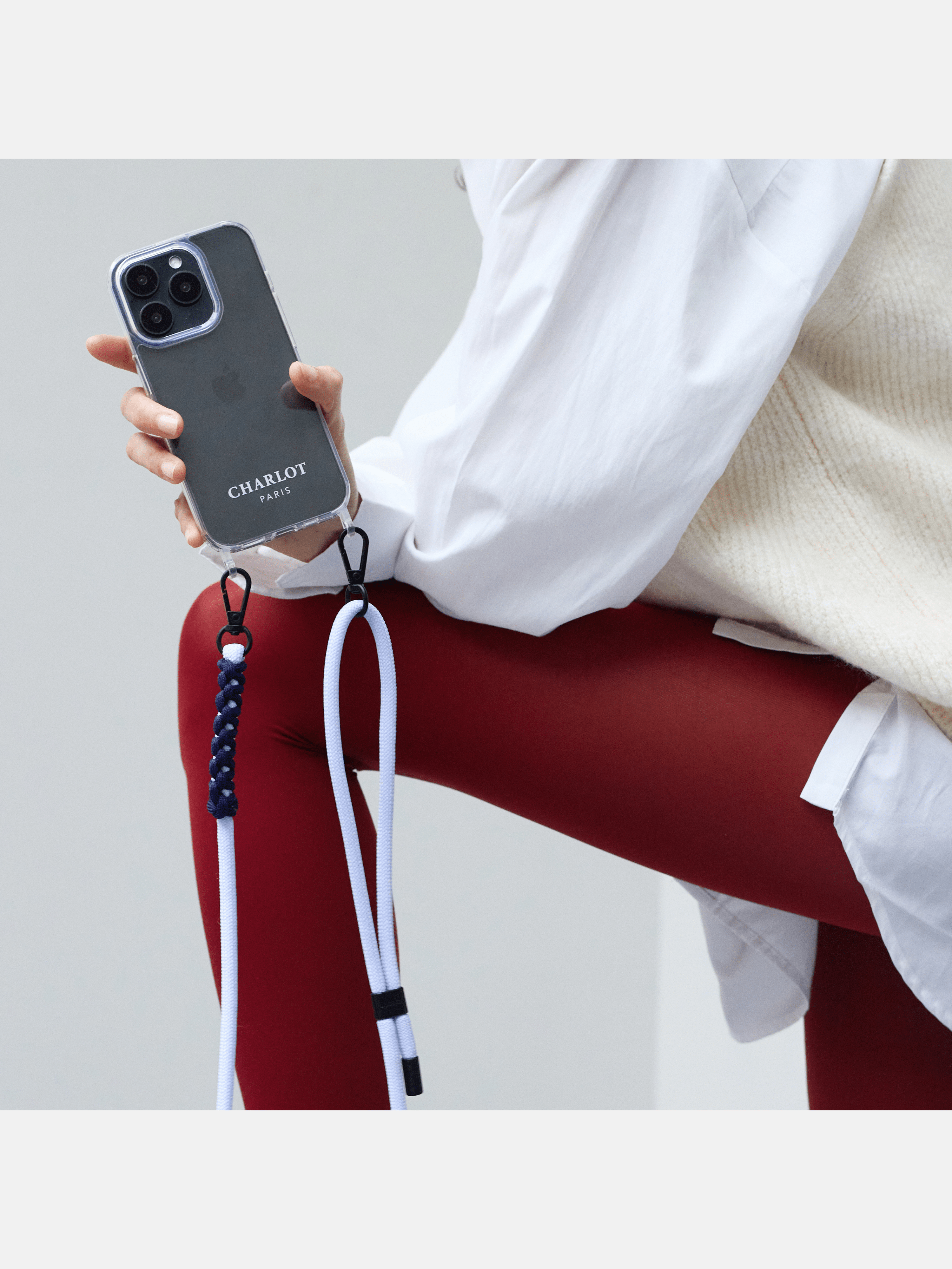 Custodia trasparente + cordino Elie Lavanda