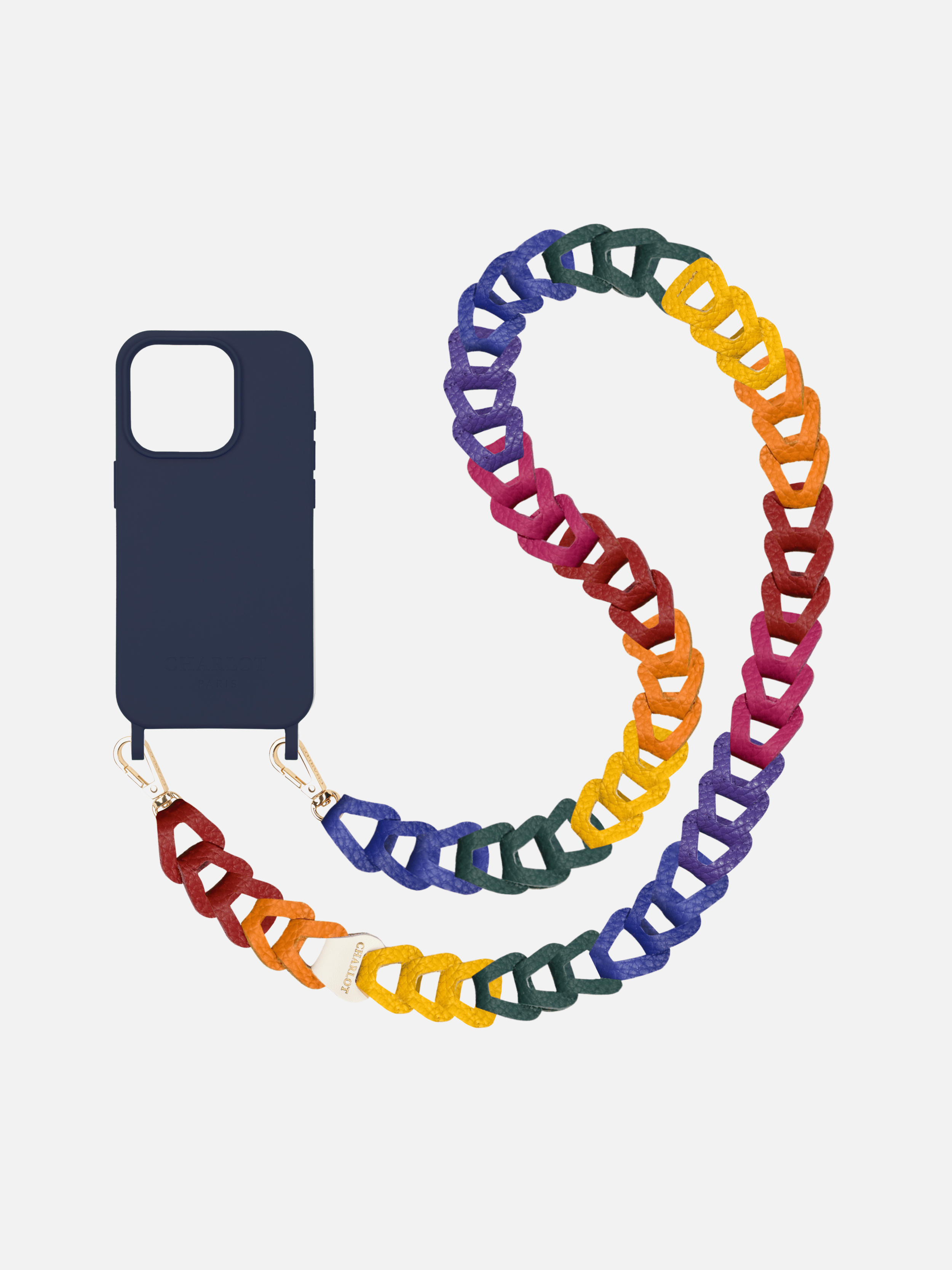 Coque Navy Blue + Mel Cuir Long Pride