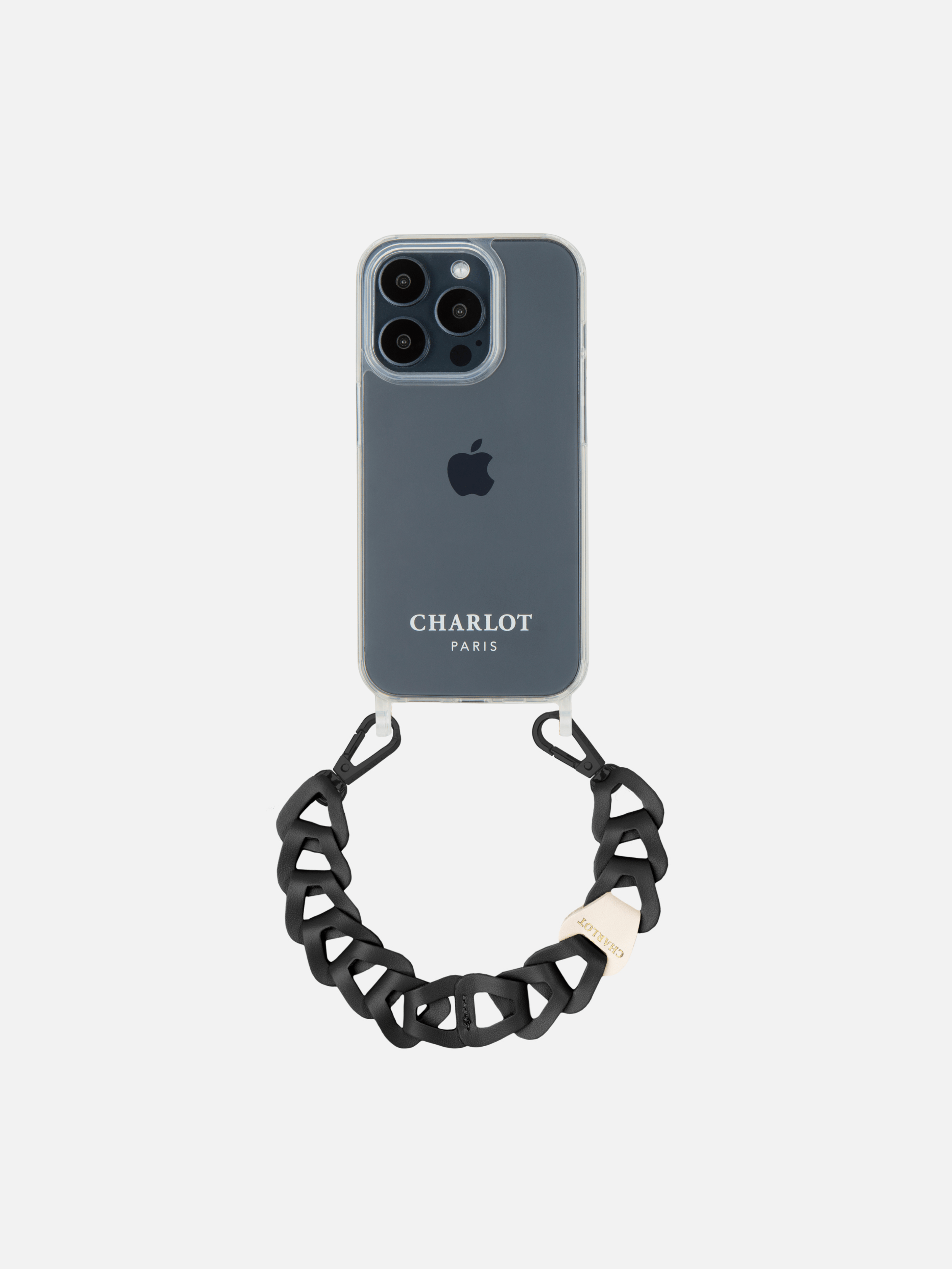 Coque Clear + Mel Cuir Court Noir