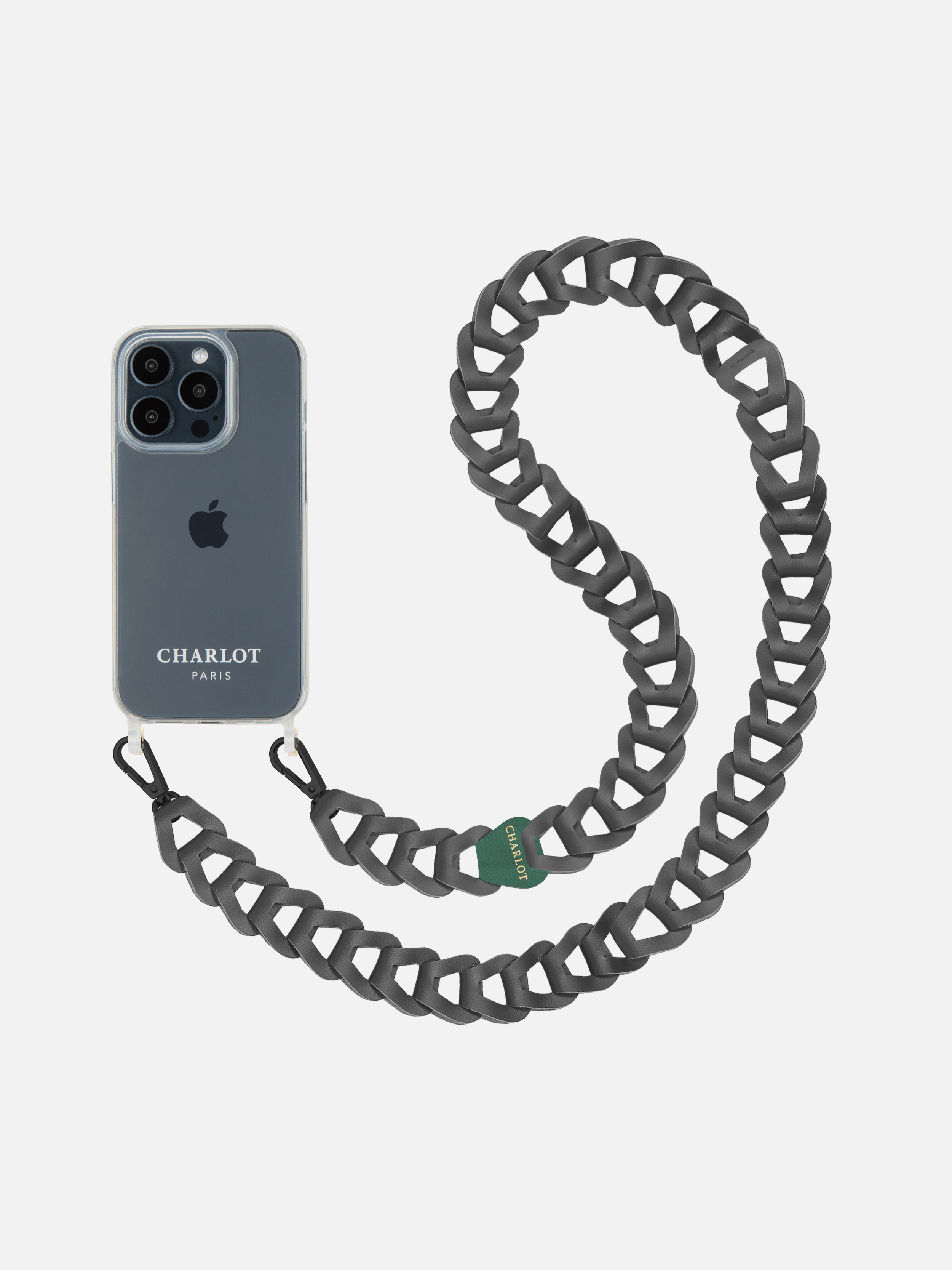 Coque Clear + Mel Cuir Long Bleu Nuit