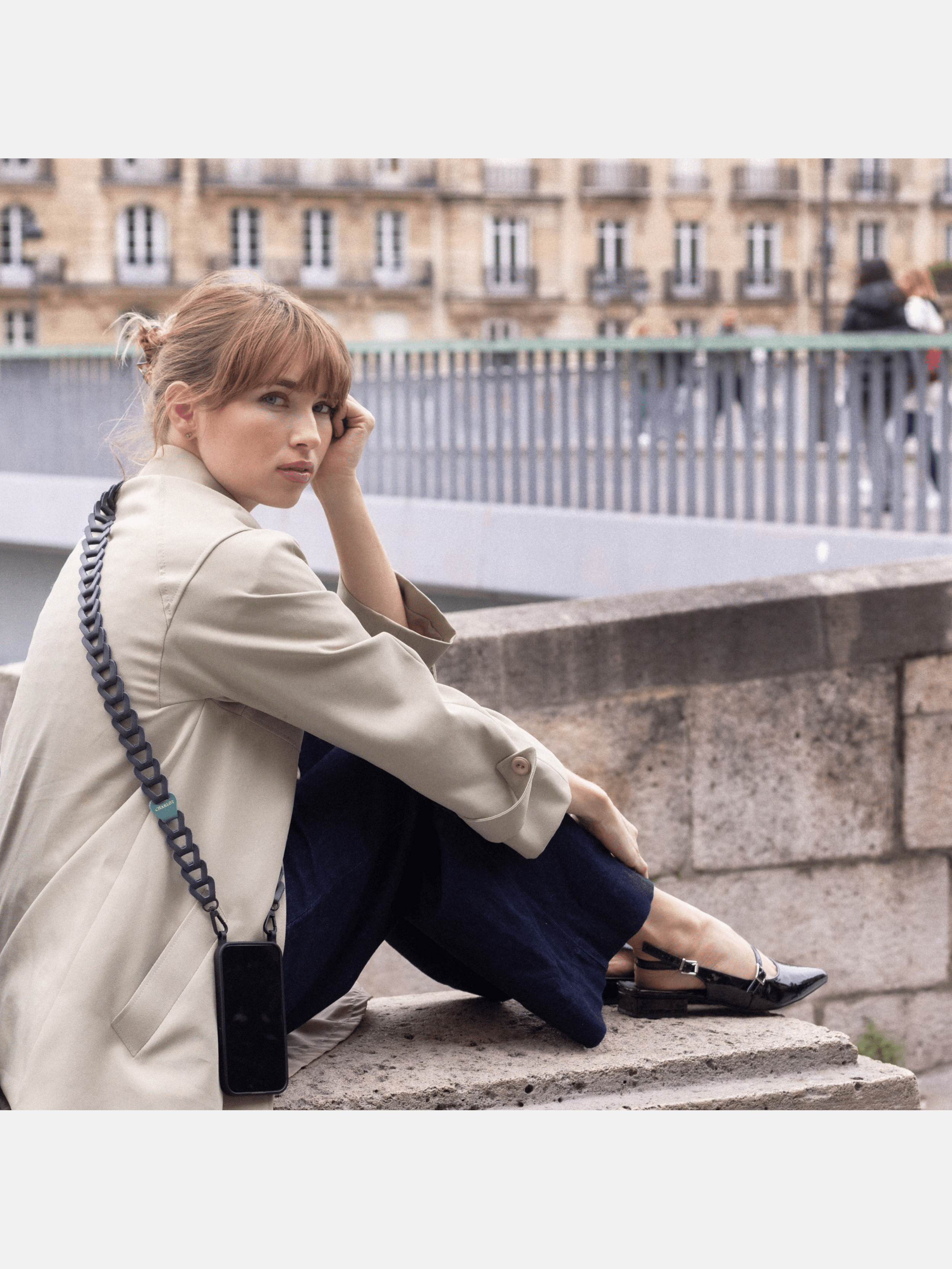 Coque Noir + Mel Cuir Long Bleu Nuit