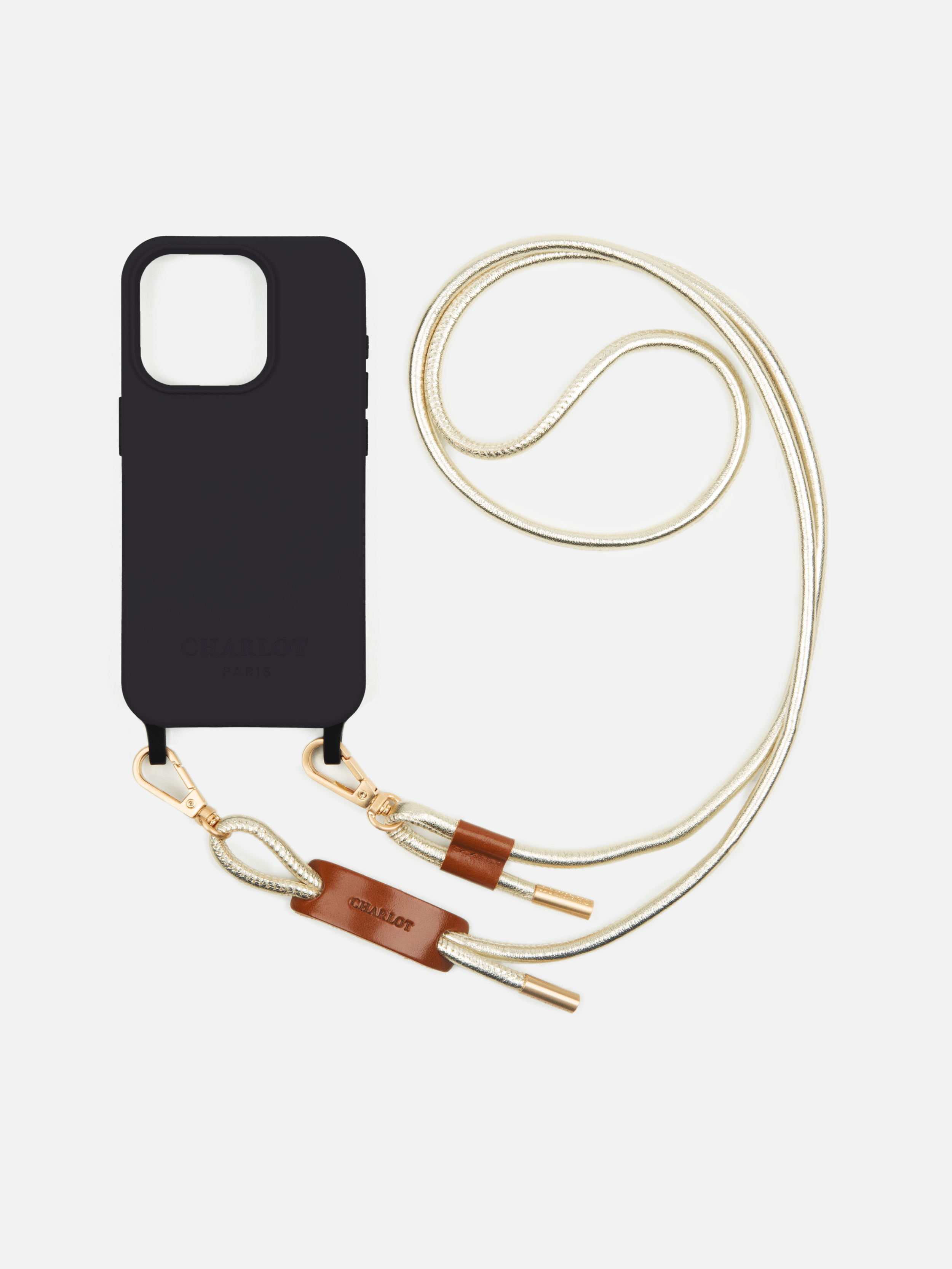 Coque Noir + Noga Cuir Or
