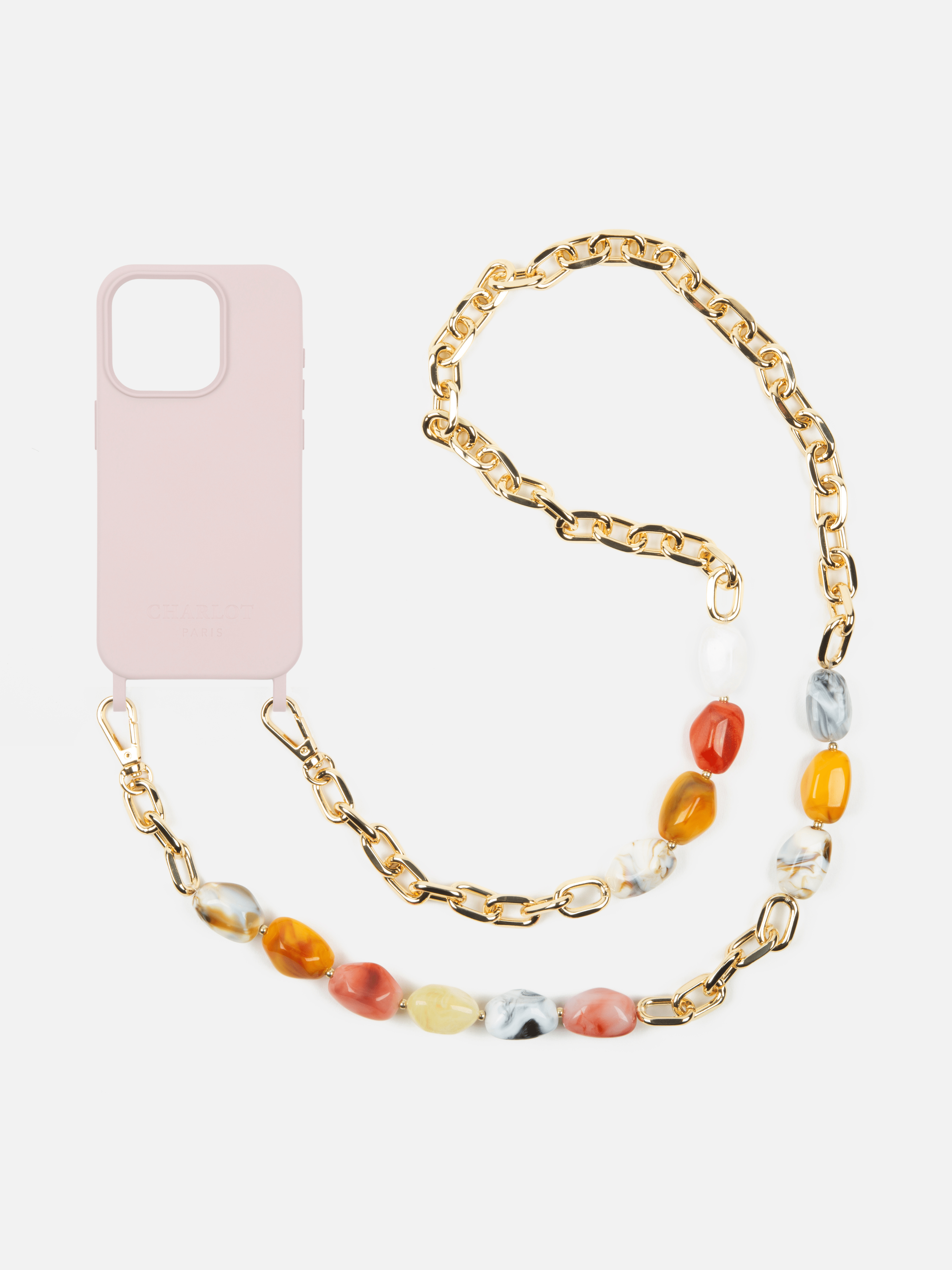 Powder Pink Case + Ava Coral Chain